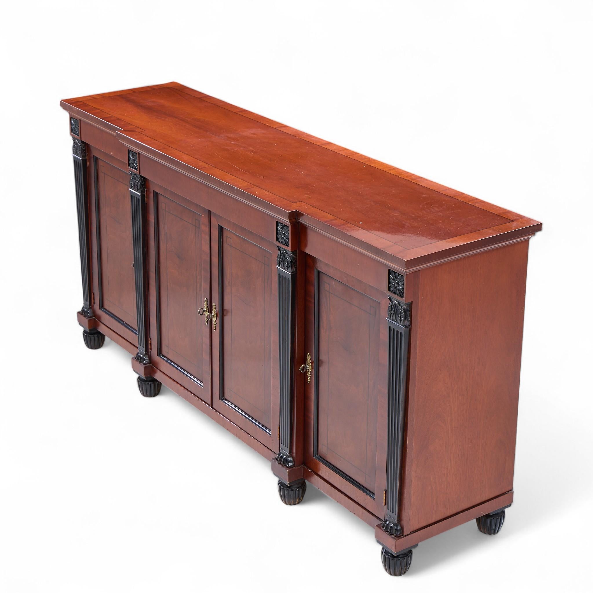 Baker French Empire Neoclassical Mahogany Sideboard Buffet Server Bar Credenza For Sale 4