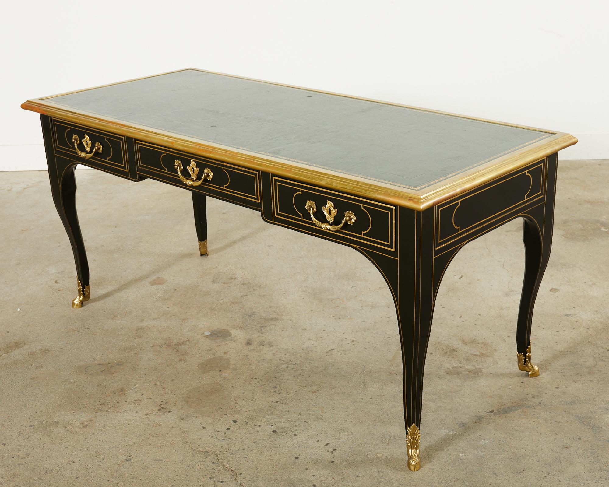 Baker French Louis XV Style Lacquered Writing Table Desk For Sale 7