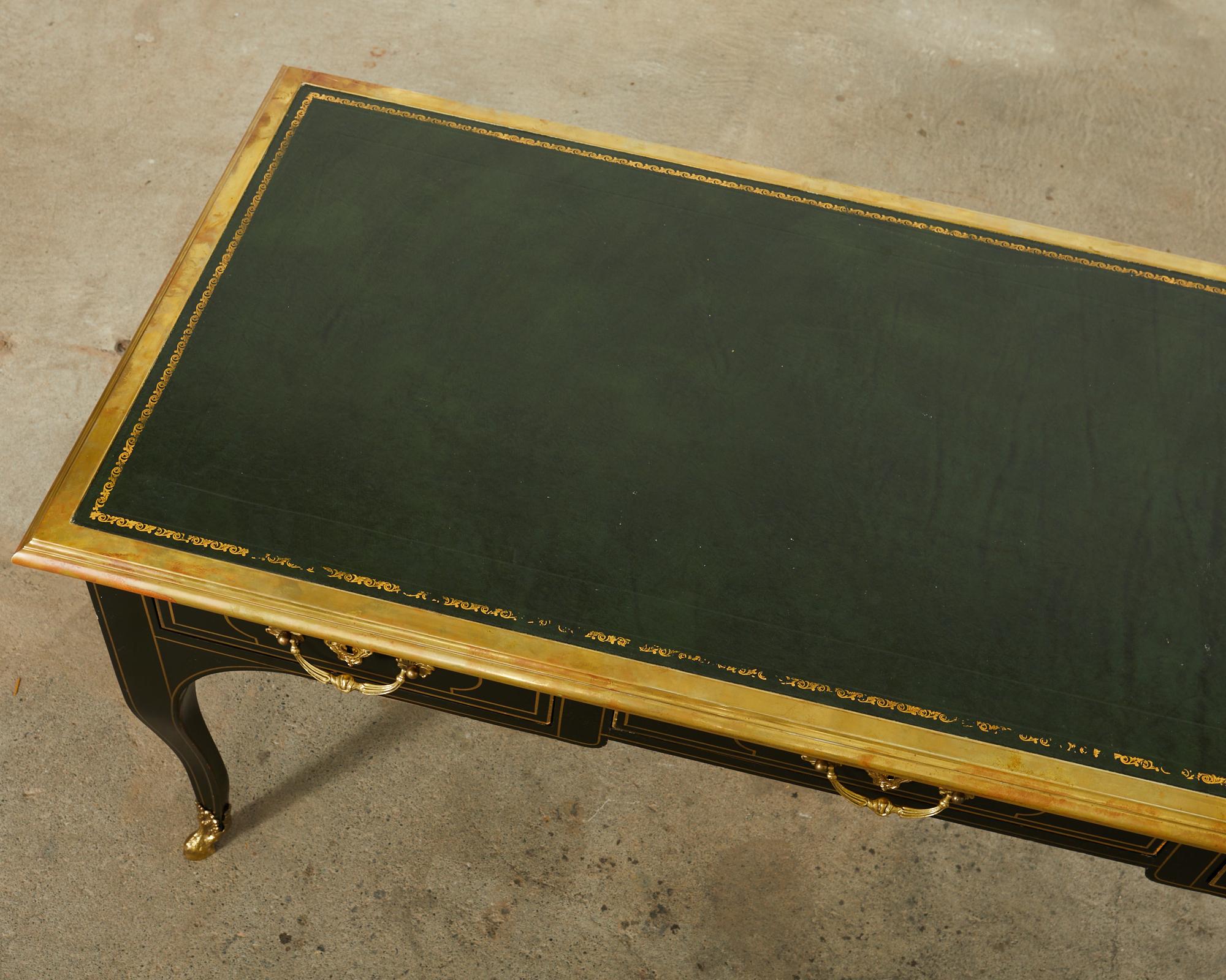 Baker French Louis XV Style Lacquered Writing Table Desk For Sale 9