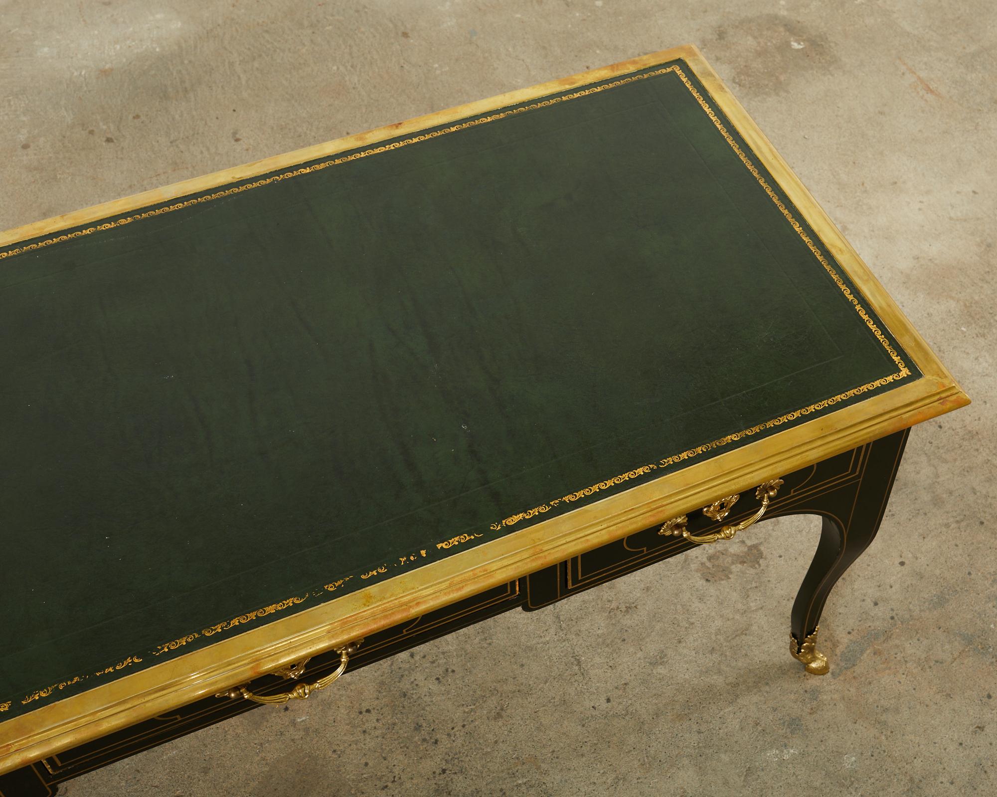 Baker French Louis XV Style Lacquered Writing Table Desk For Sale 10