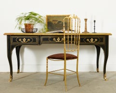 Baker French Louis XV Style Lacquered Writing Table Desk