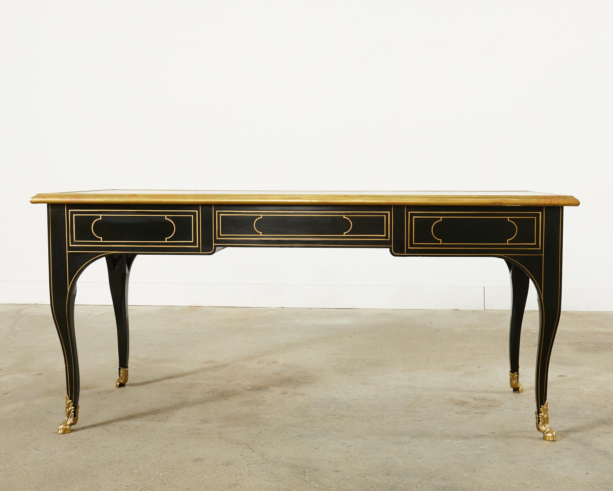 Baker French Louis XV Style Lacquered Writing Table Desk For Sale 14