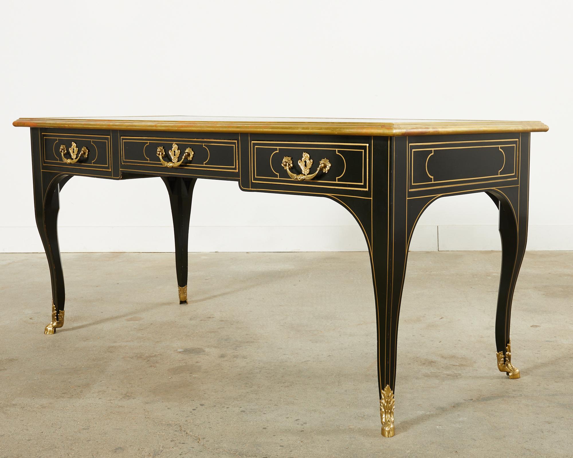 American Baker French Louis XV Style Lacquered Writing Table Desk For Sale