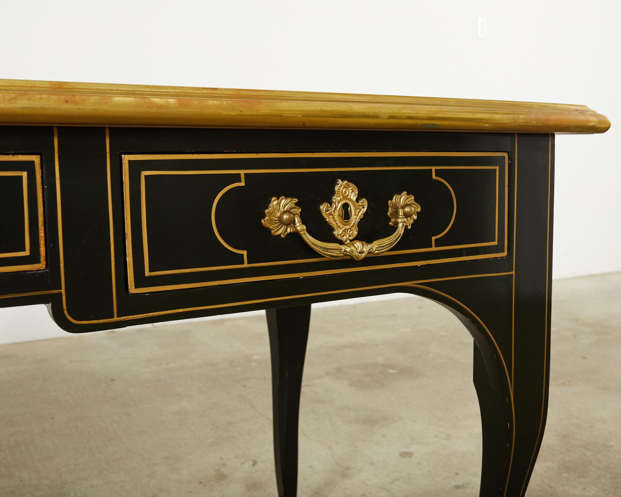 Baker French Louis XV Style Lacquered Writing Table Desk For Sale 2