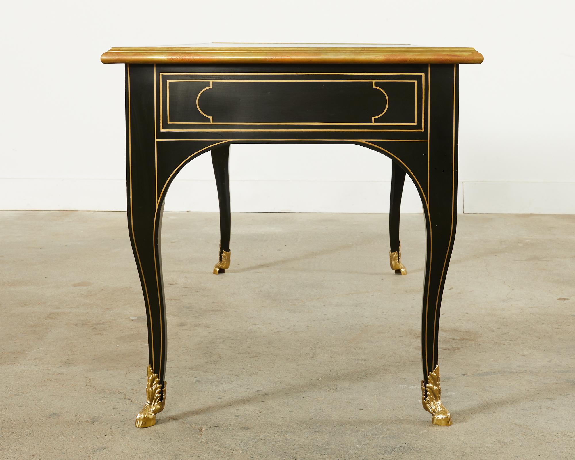 Baker French Louis XV Style Lacquered Writing Table Desk For Sale 3