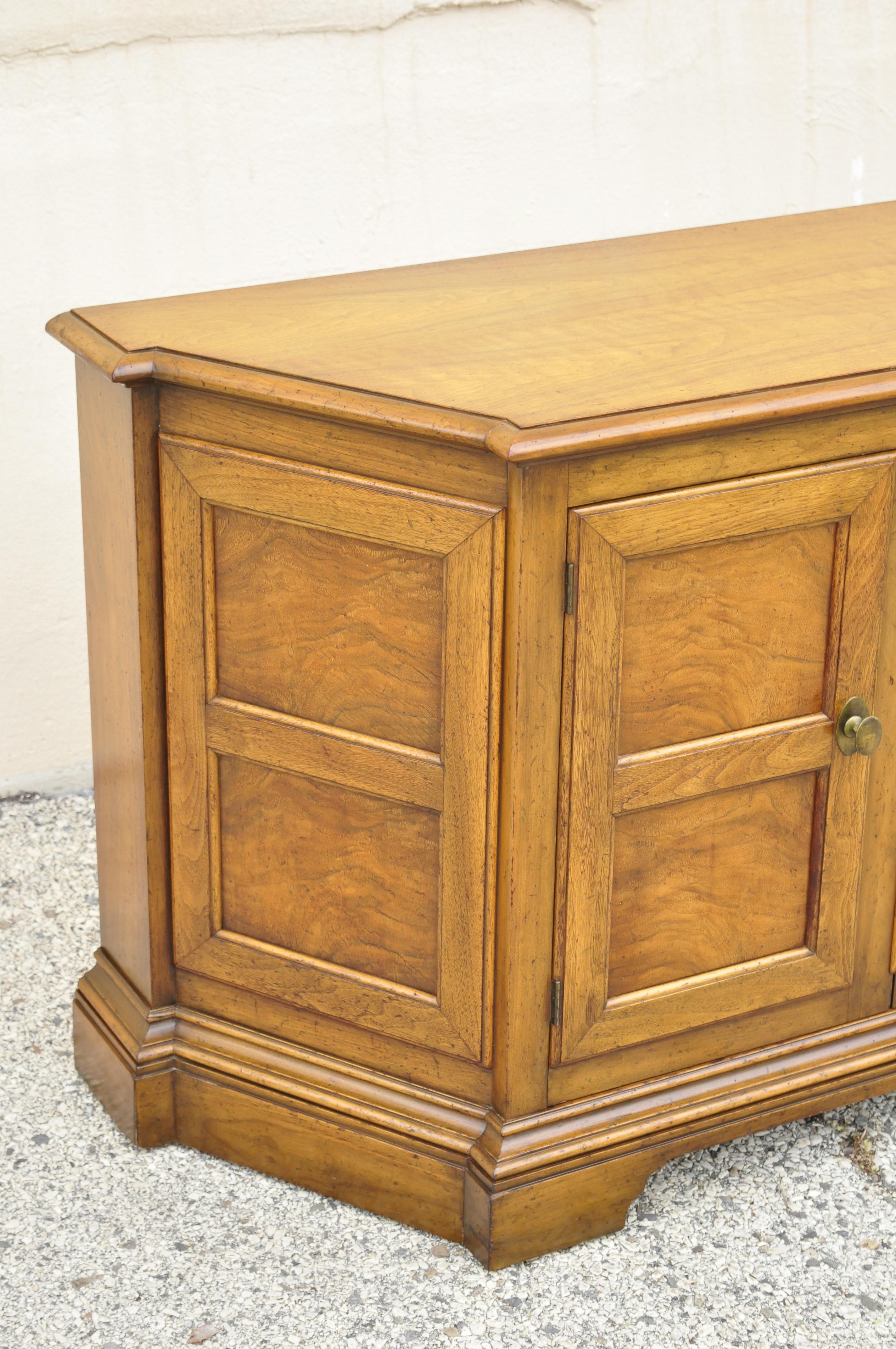 North American Baker French Provincial Country Style Walnut Credenza Cabinet Sideboard Buffet