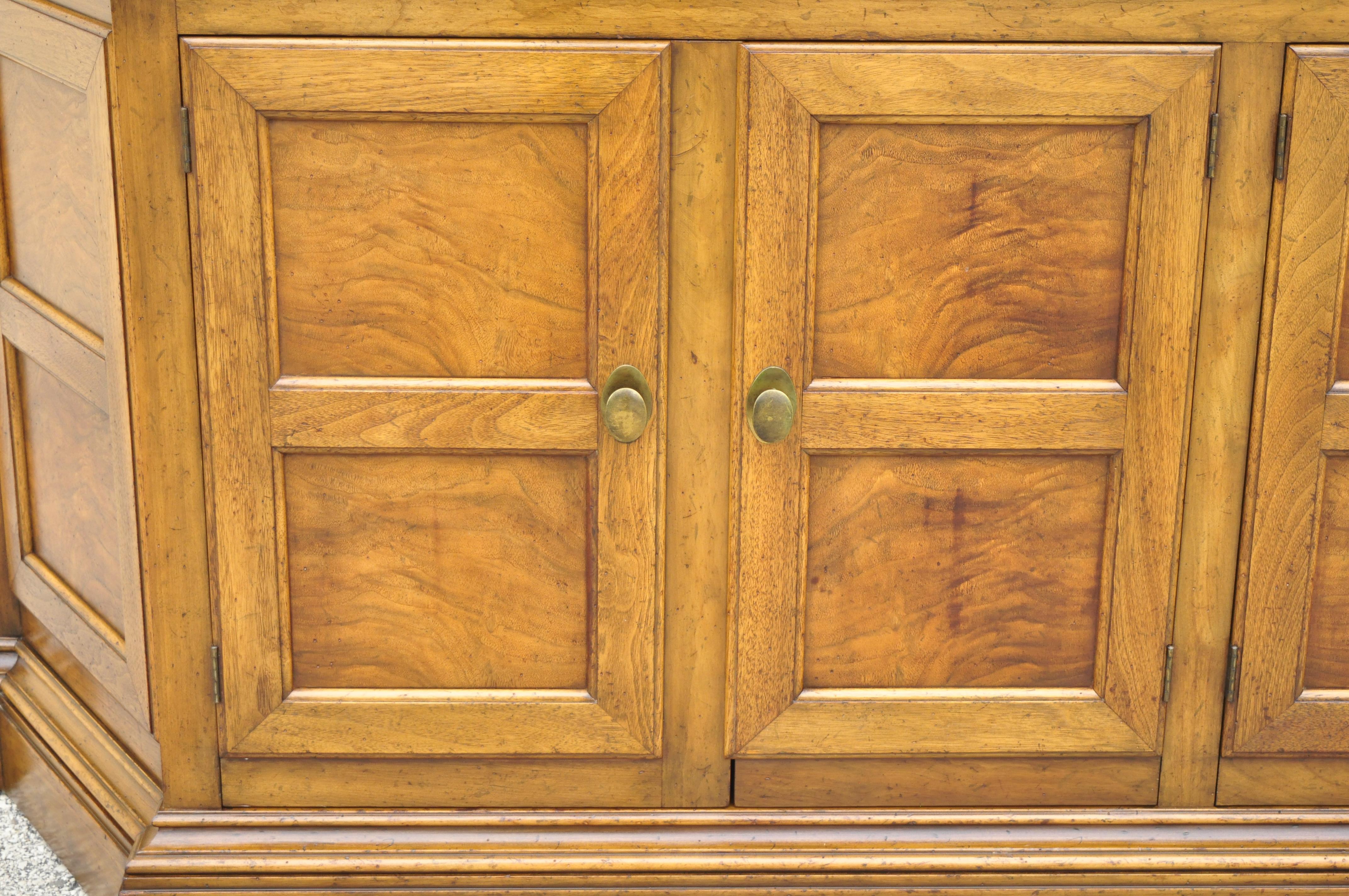 Baker French Provincial Country Style Walnut Credenza Cabinet Sideboard Buffet In Good Condition In Philadelphia, PA