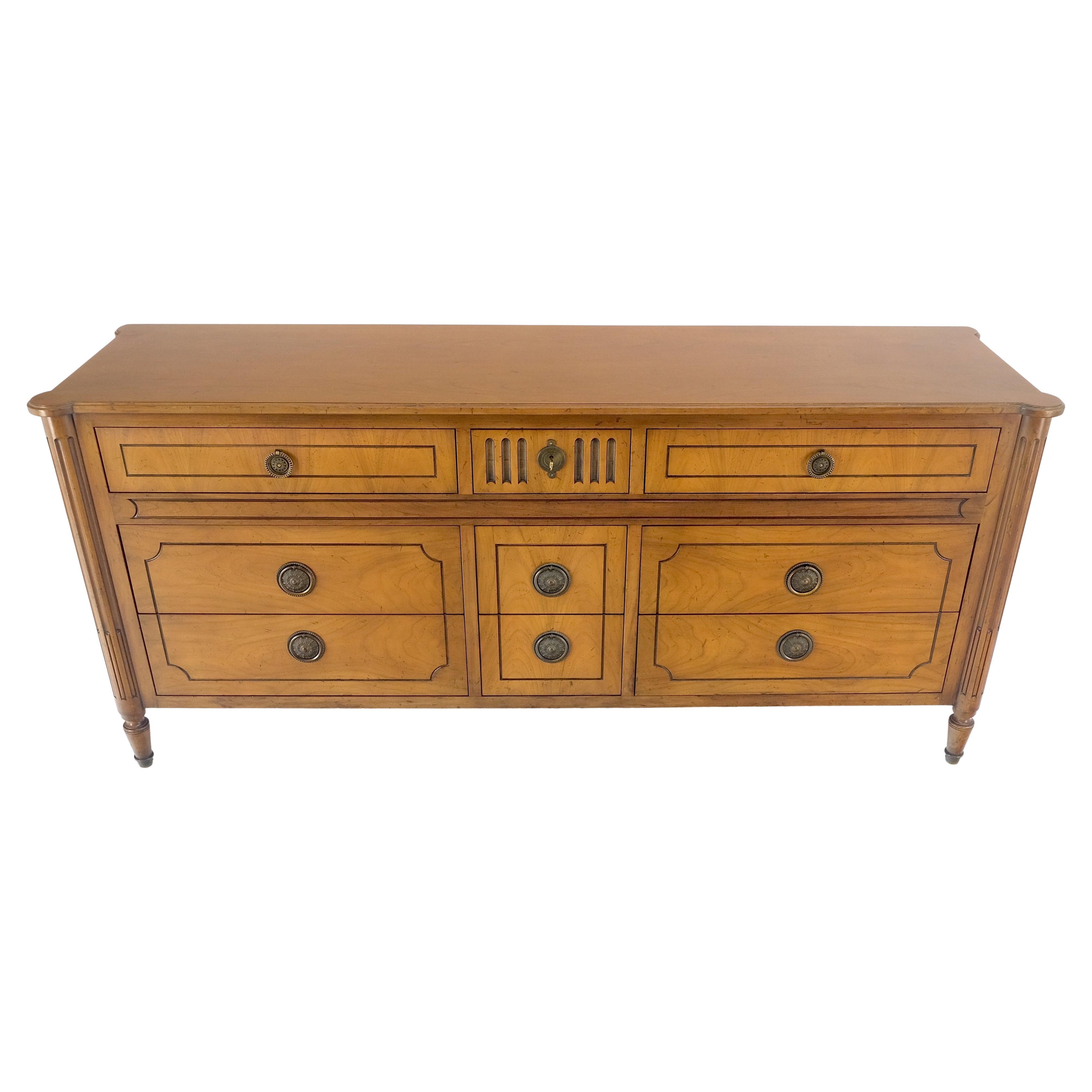 Baker Fruitwood 72" Long 9 Drawers Dresser Credenza Cabinet MINT!