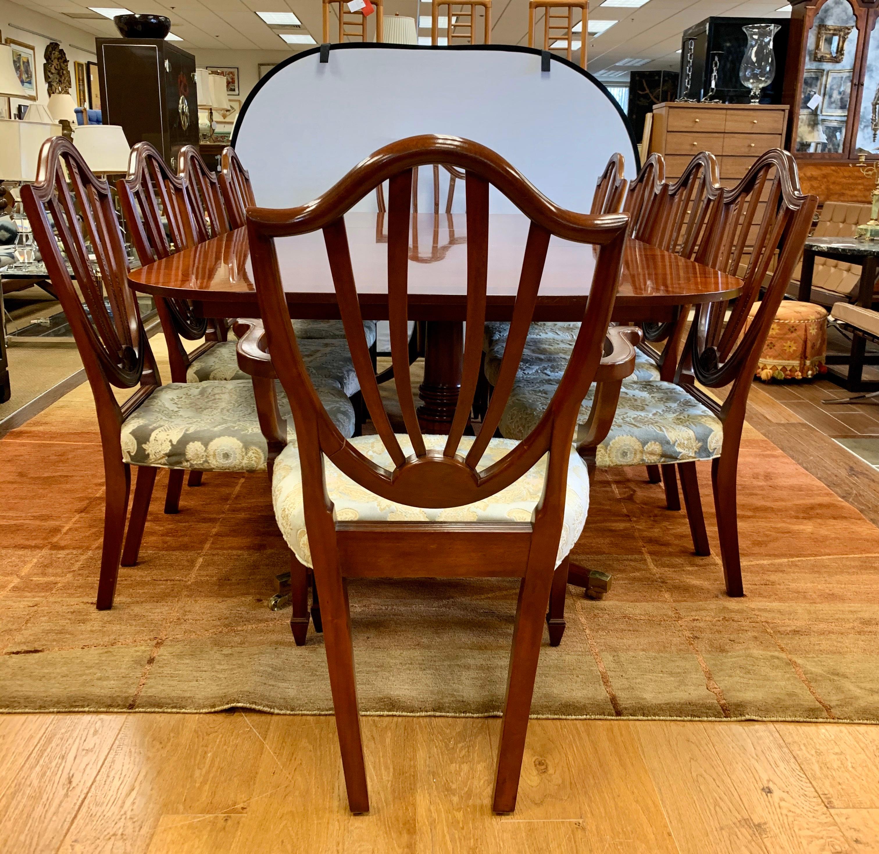 American Baker Furniture 11-Piece Dining Room Set Table & Ten Chairs Historic Charleston