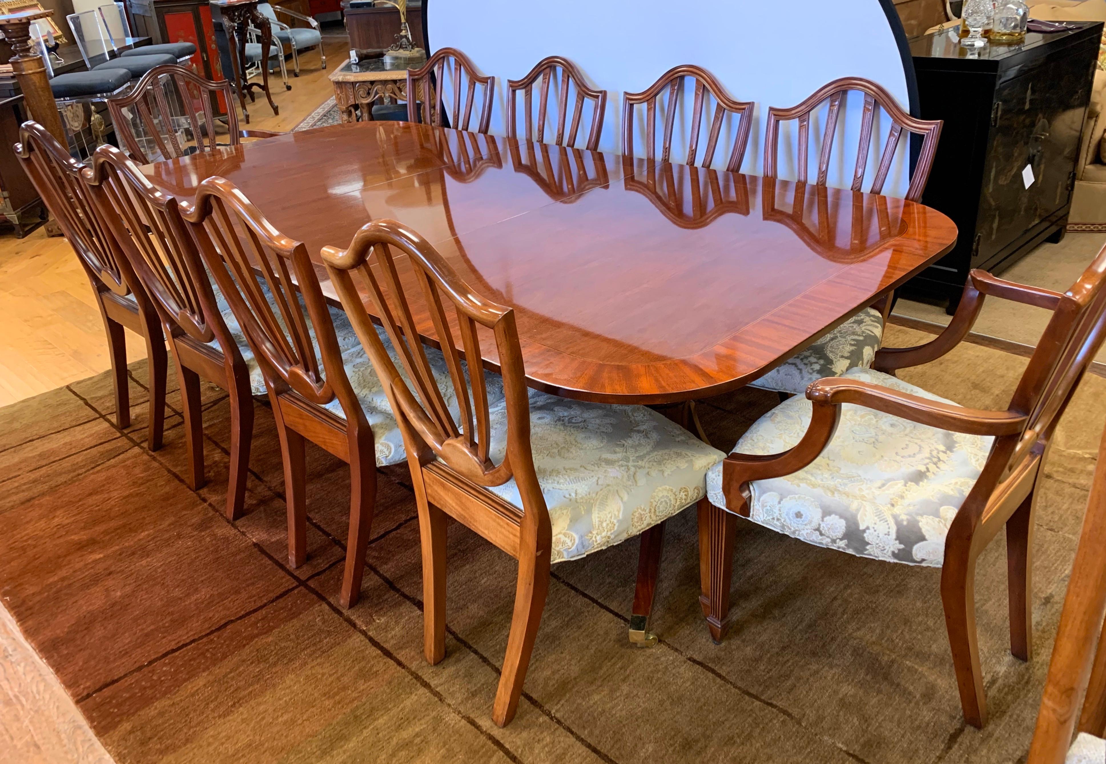 Baker Furniture 11-Piece Dining Room Set Table & Ten Chairs Historic Charleston 1