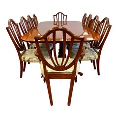 Baker Furniture 11-Piece Dining Room Set Table & Ten Chairs Historic Charleston