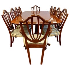 Baker Furniture 11-Piece Dining Room Set Table & Ten Chairs Historic Charleston