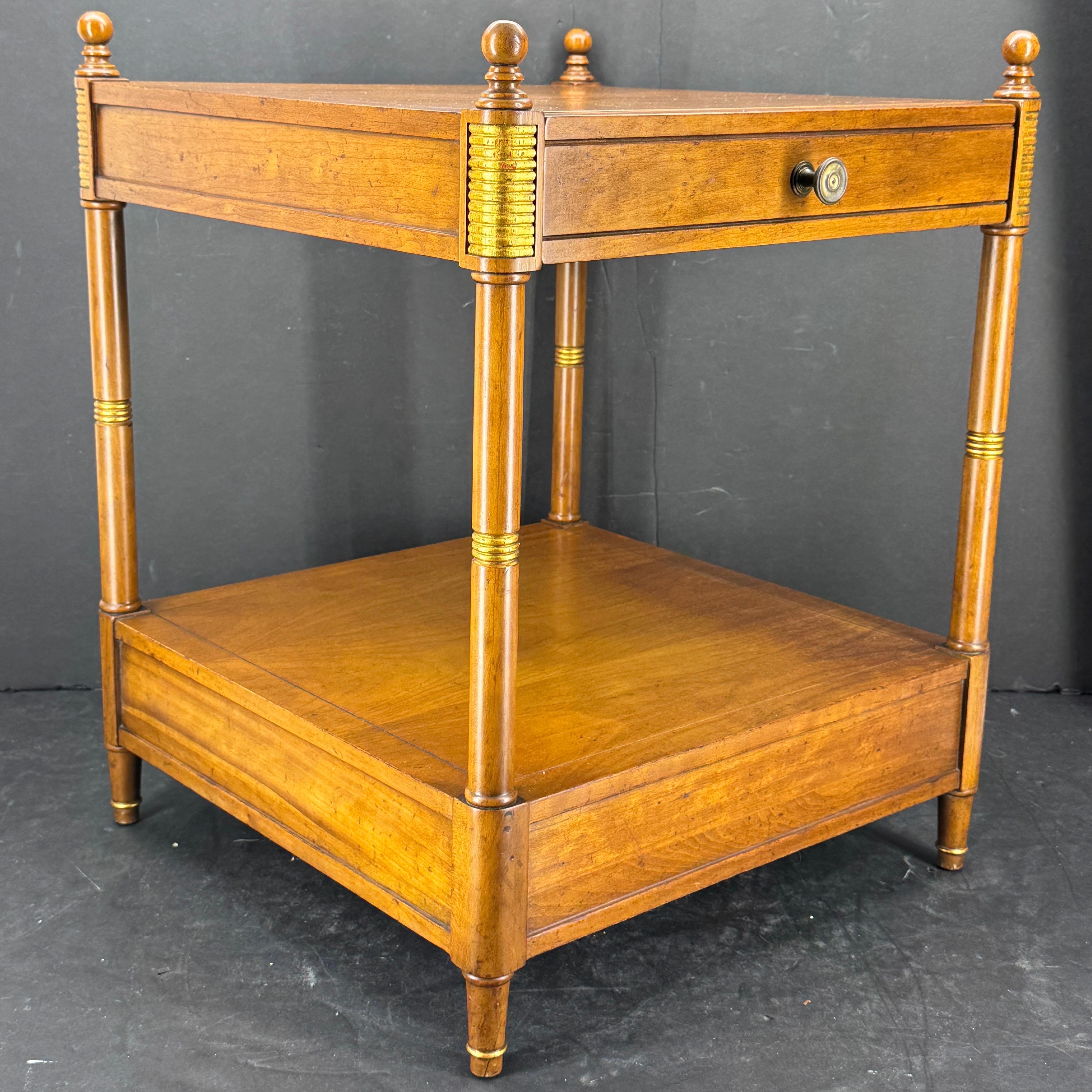 Baker Furniture 2-Tiered Side End Table with One Drawer For Sale 2