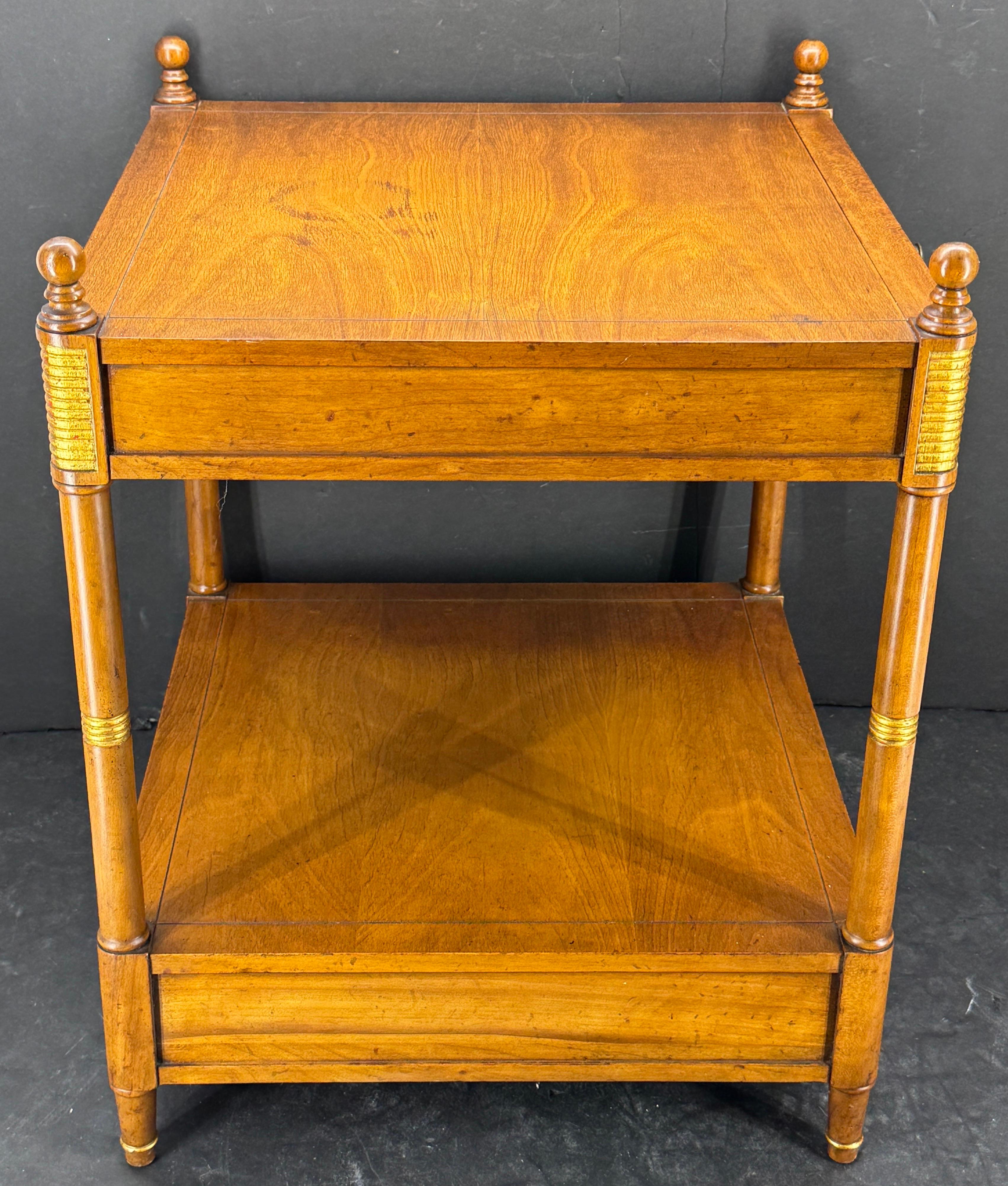Baker Furniture 2-Tiered Side End Table with One Drawer For Sale 3