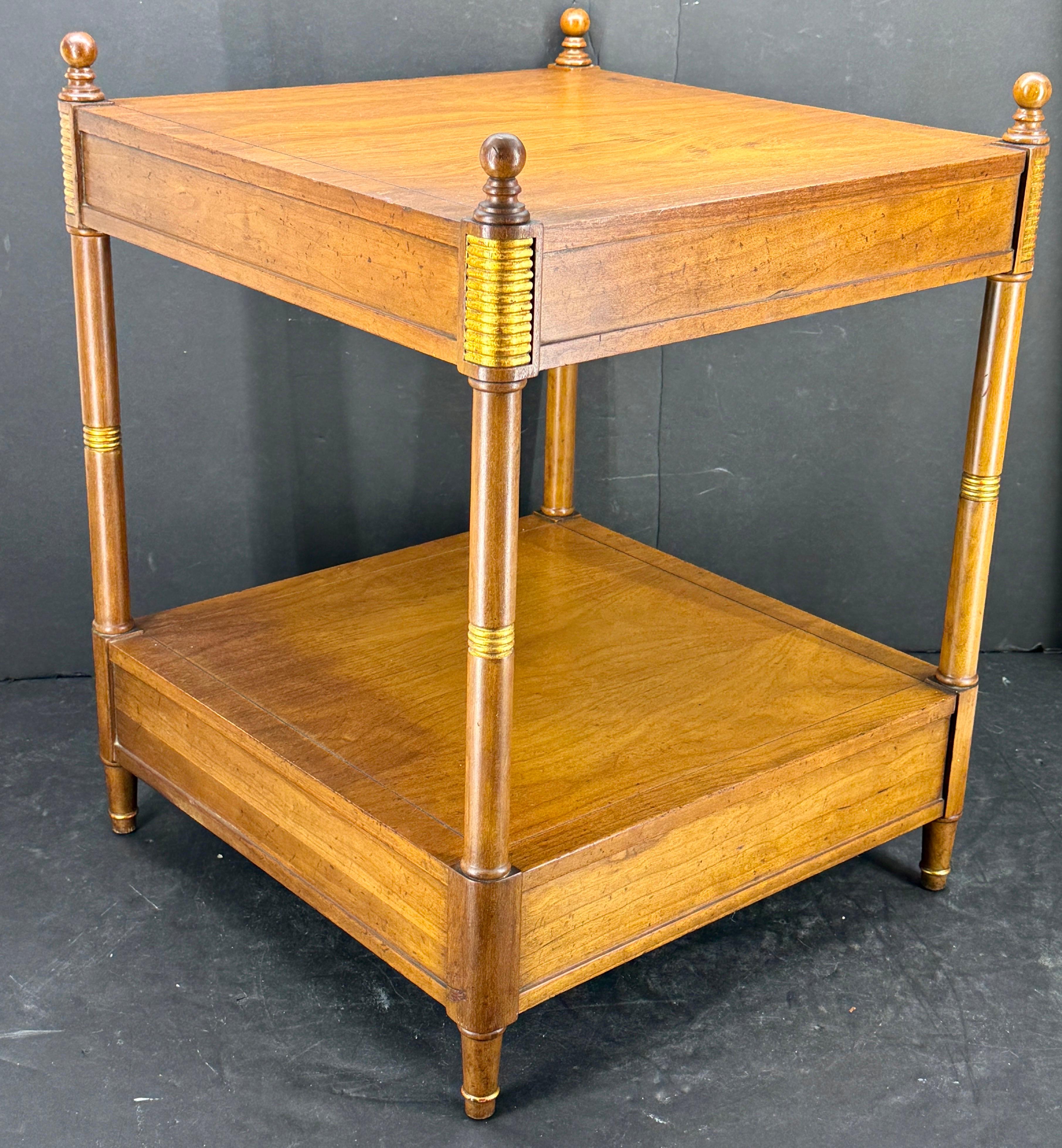 Baker Furniture 2-Tiered Side End Table with One Drawer For Sale 4