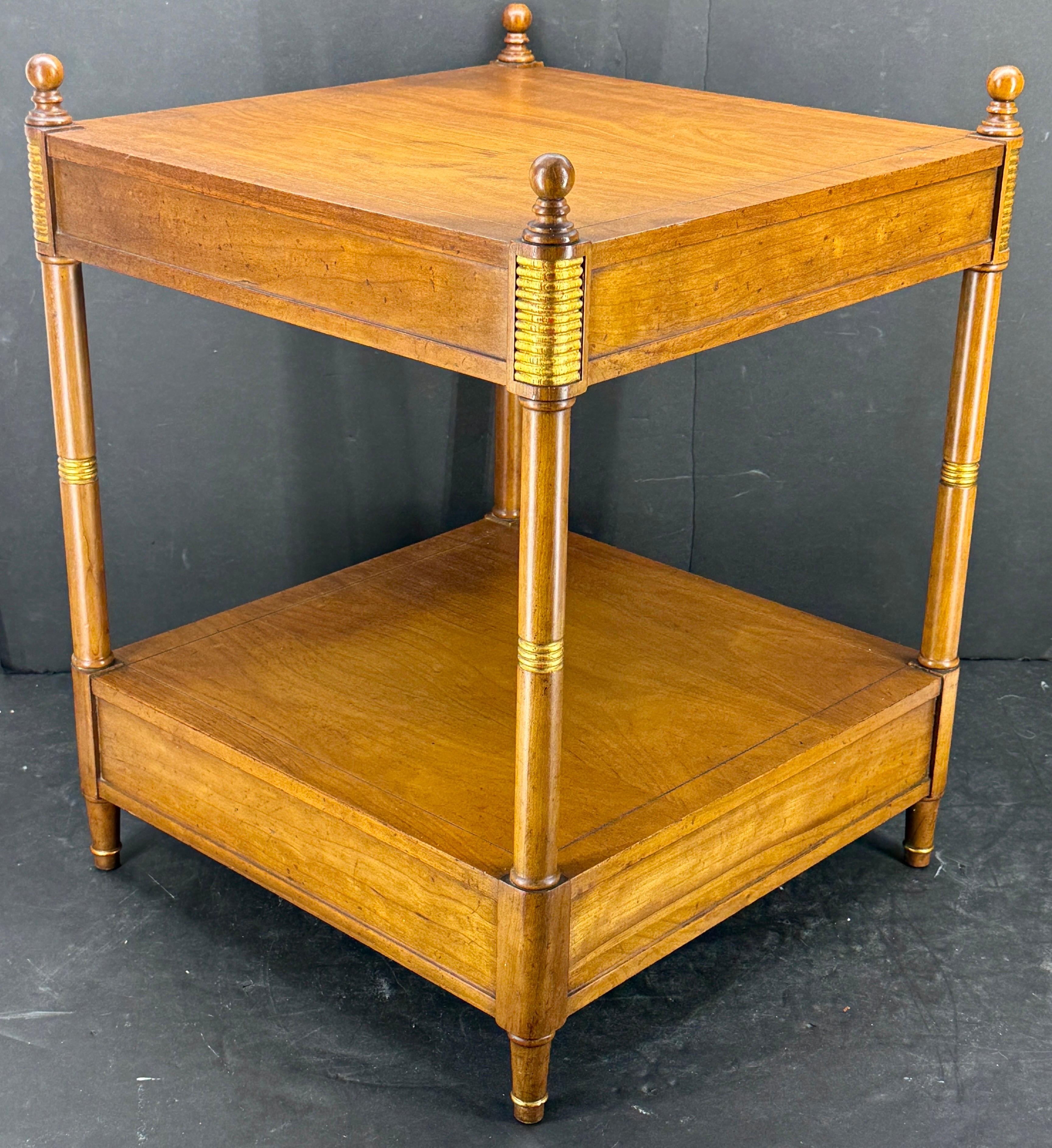 Baker Furniture 2-Tiered Side End Table with One Drawer For Sale 6