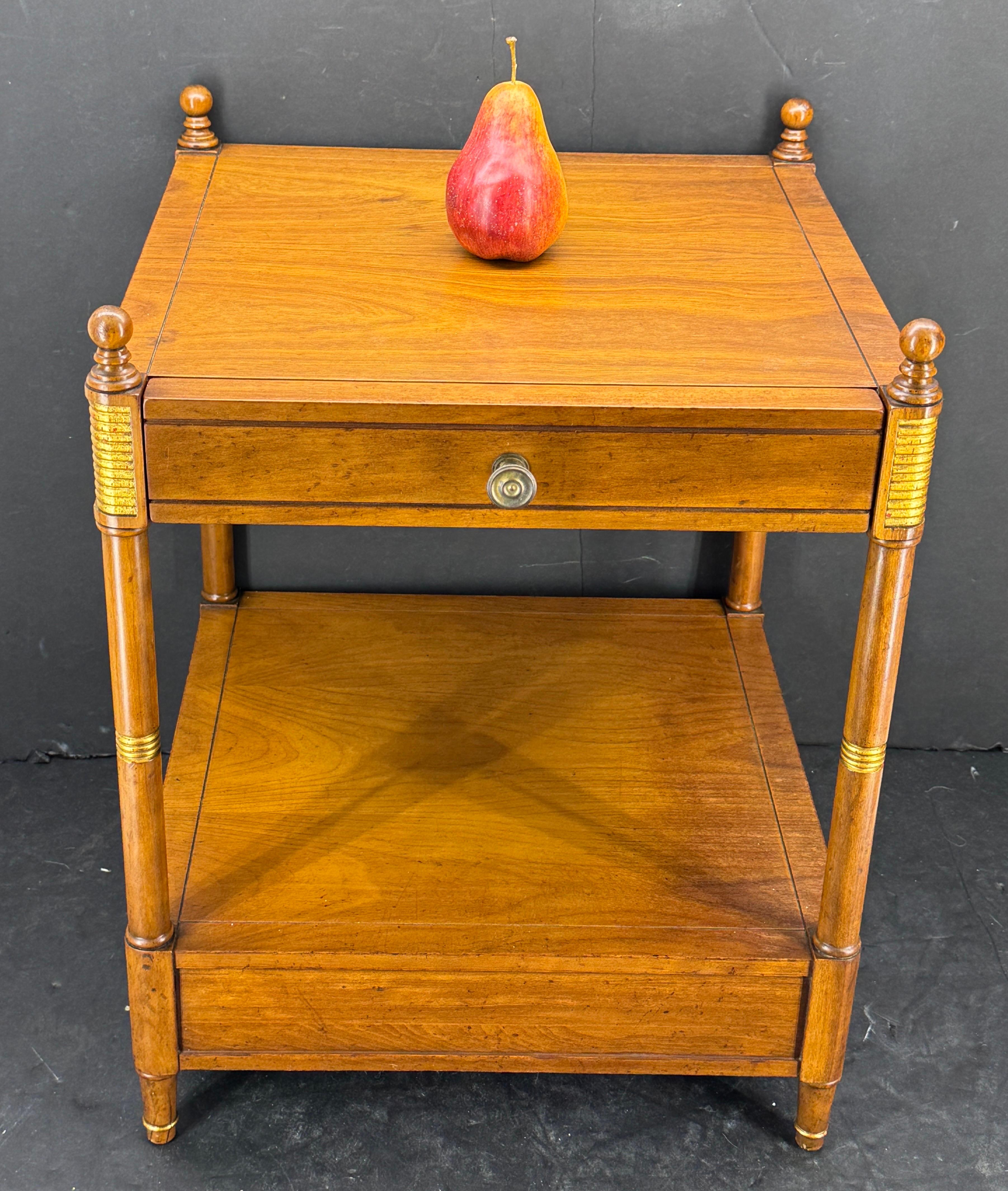 American Baker Furniture 2-Tiered Side End Table with One Drawer For Sale