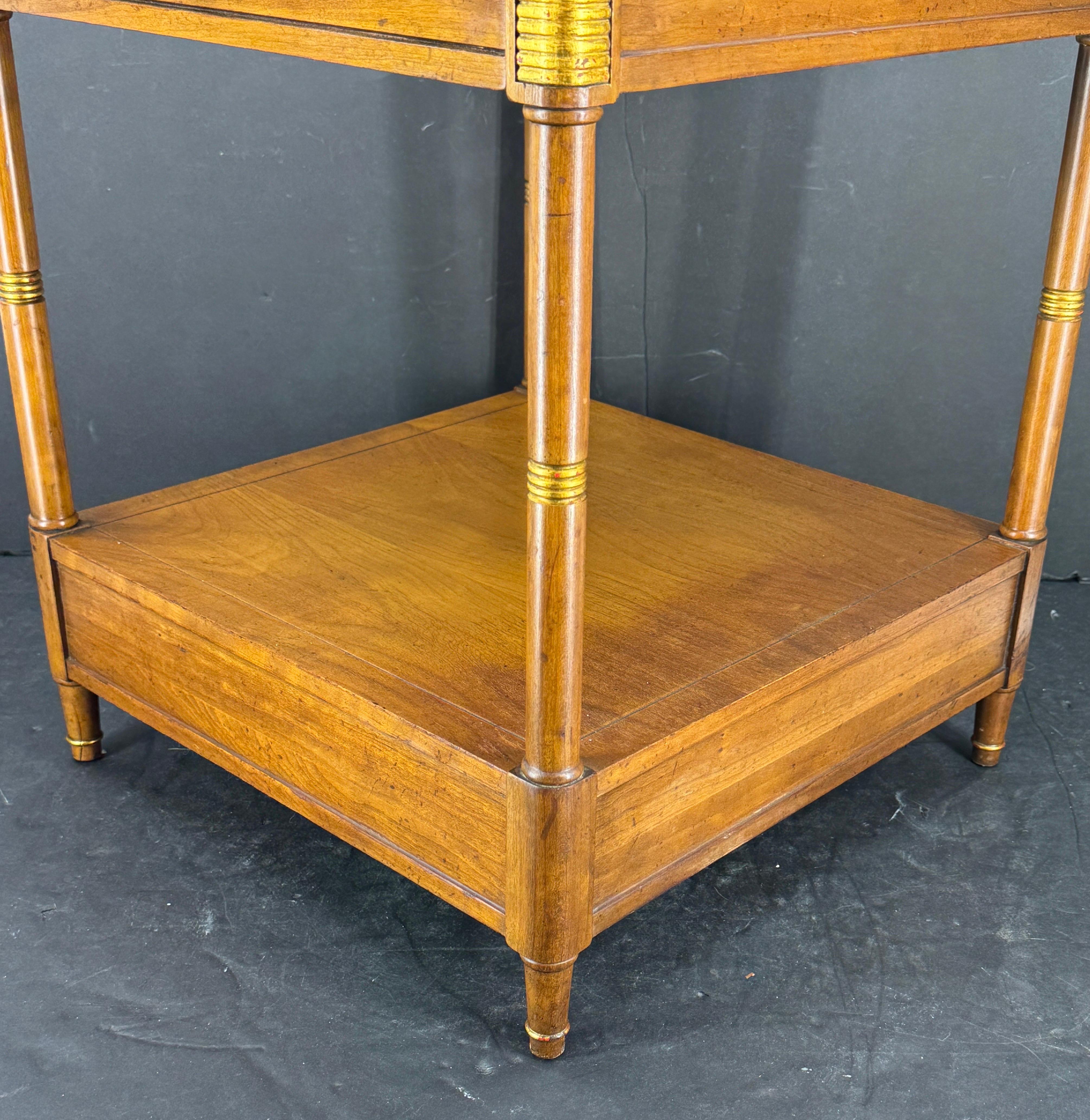 Baker Furniture 2-Tiered Side End Table with One Drawer In Good Condition For Sale In Haddonfield, NJ