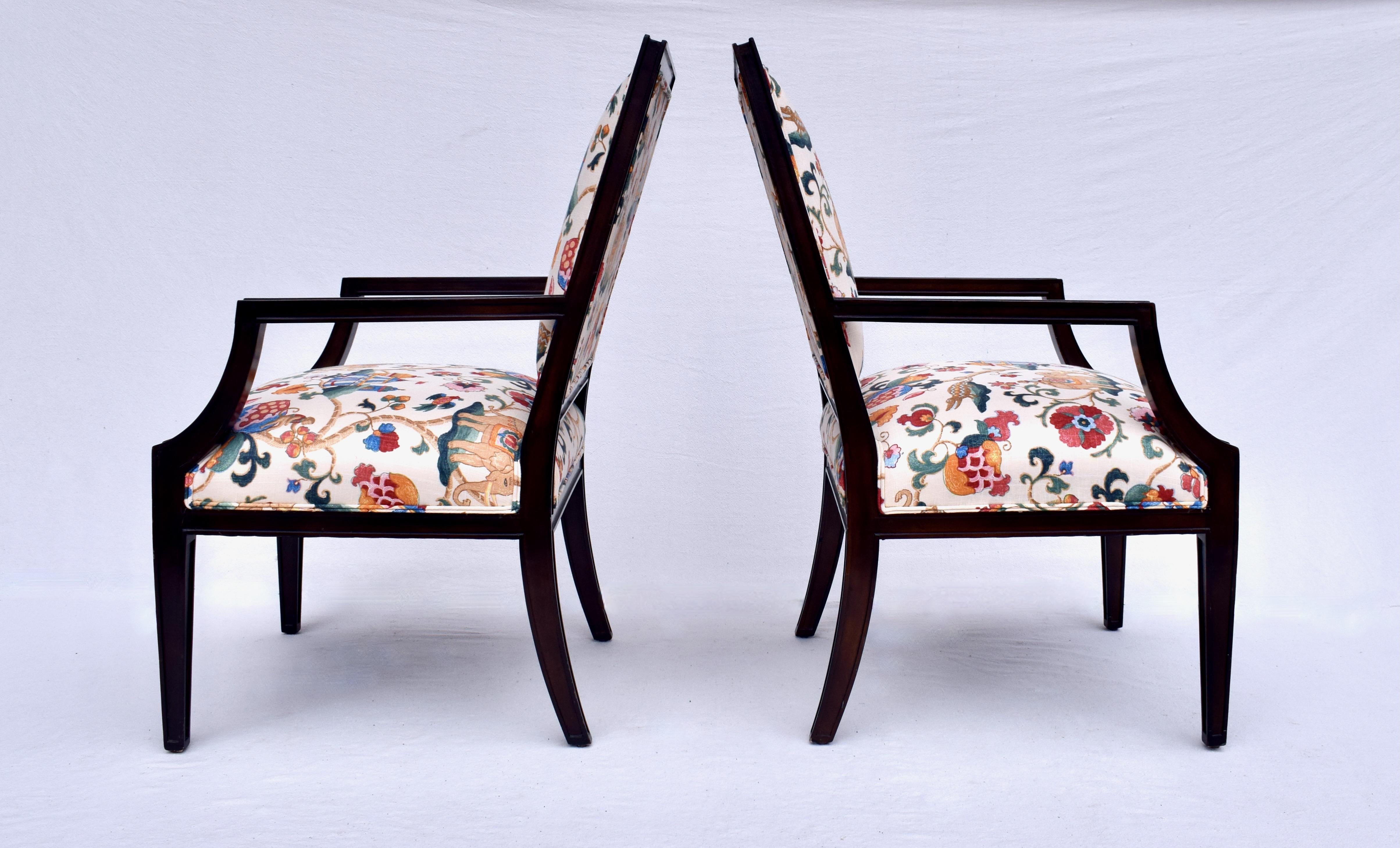 Lacquered Baker Furniture Accent Armchairs