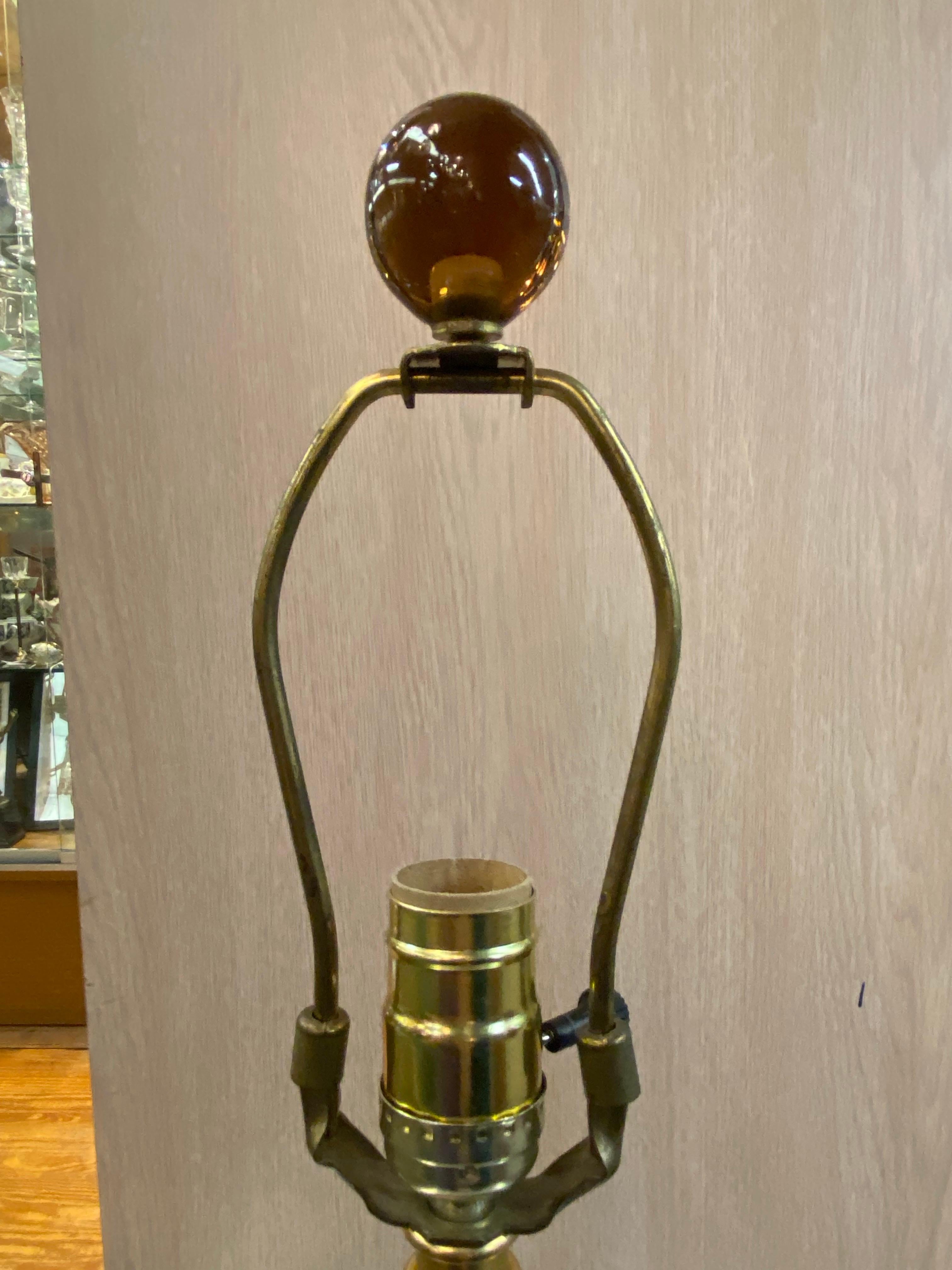 Baker Furniture Lámpara de Sobremesa de Cristal Sommerso Ámbar y Transparente en venta 8