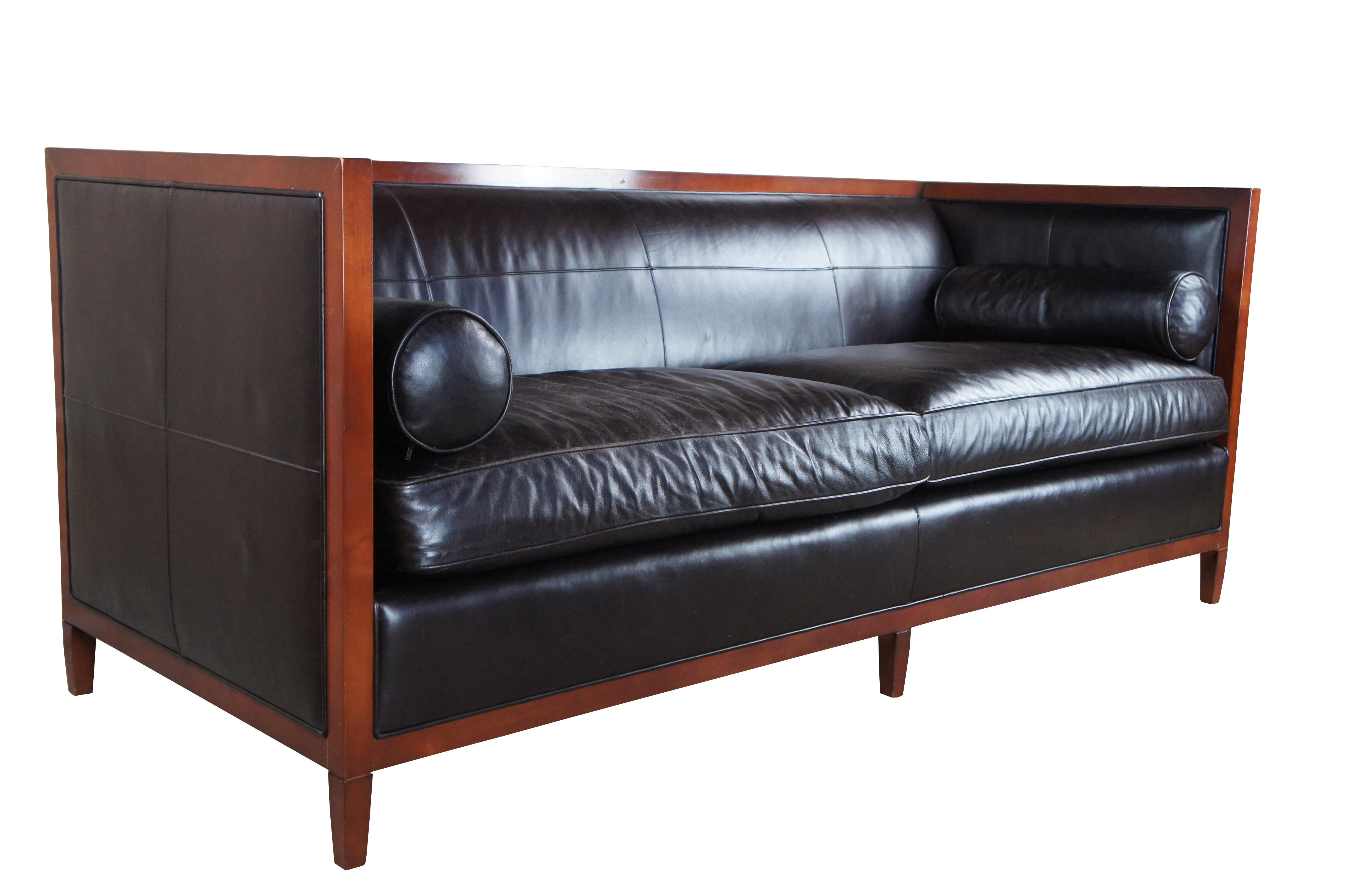 Baker is known for timeless furnishings and home accessories that are expertly handcrafted by master artisans. With tapered legs and a finished back, this sofa will comfortably sit multiple guests. Ideal for living spaces with a traditional