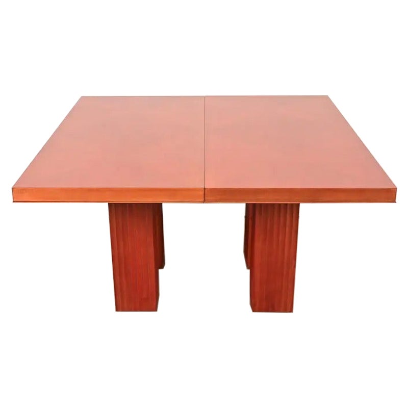 Baker Furniture Art Deco Parquet Top Extension Dining Table, Newly Refinished en vente