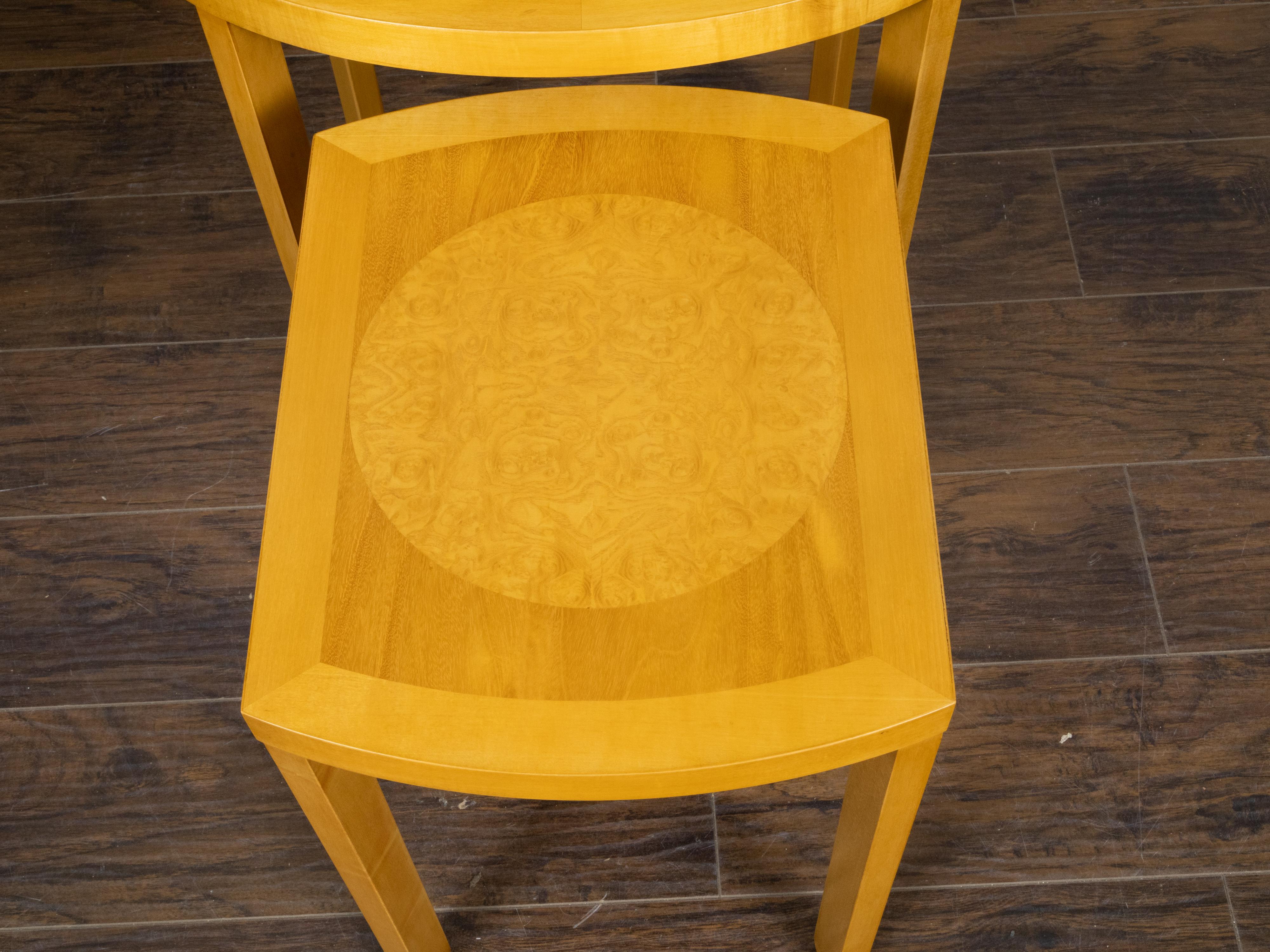 Baker Furniture: Schachteltische im Art-Déco-Stil mit skurrilen geometrischen Motiven im Angebot 4