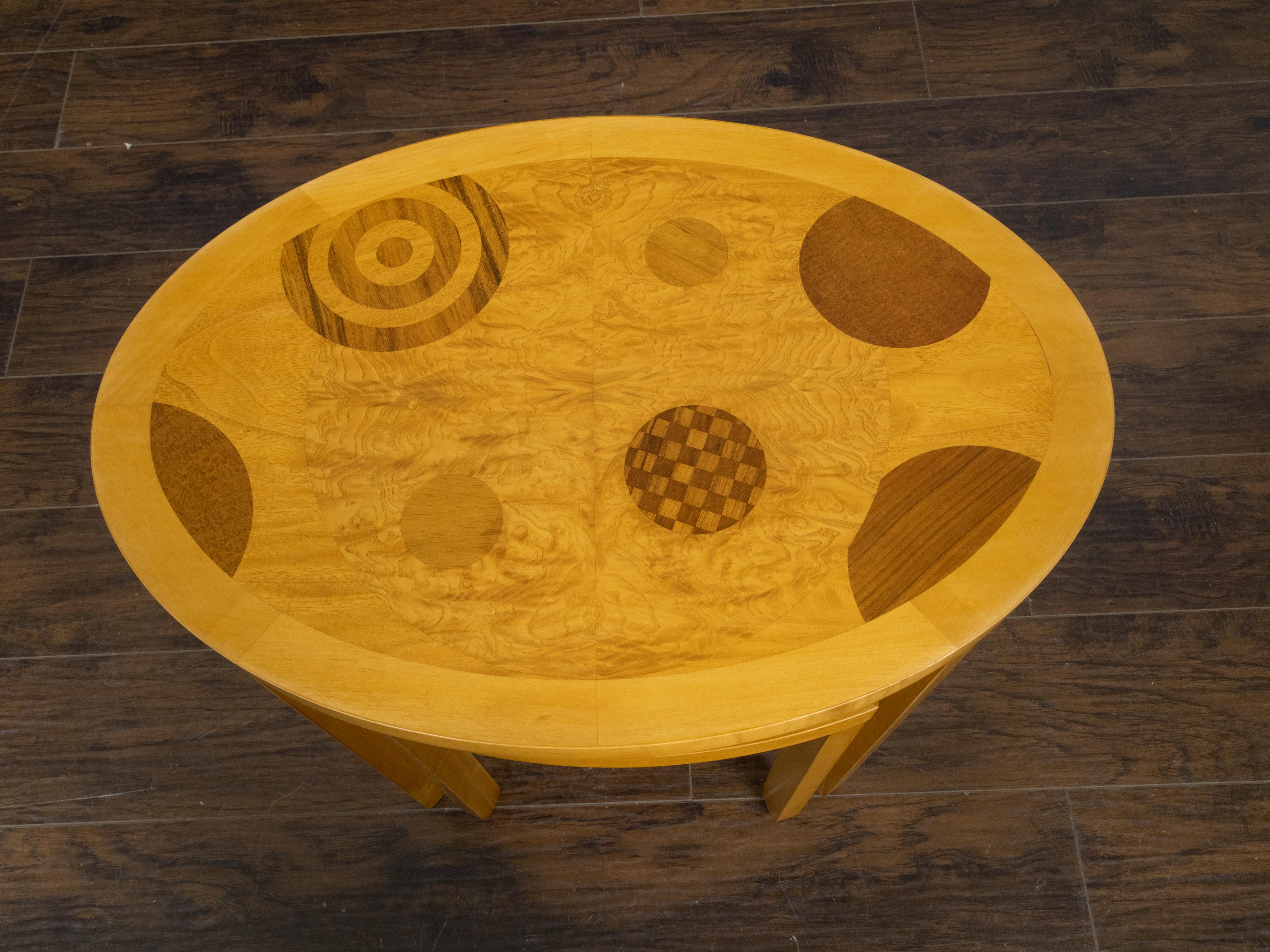 Baker Furniture: Schachteltische im Art-Déco-Stil mit skurrilen geometrischen Motiven im Angebot 6