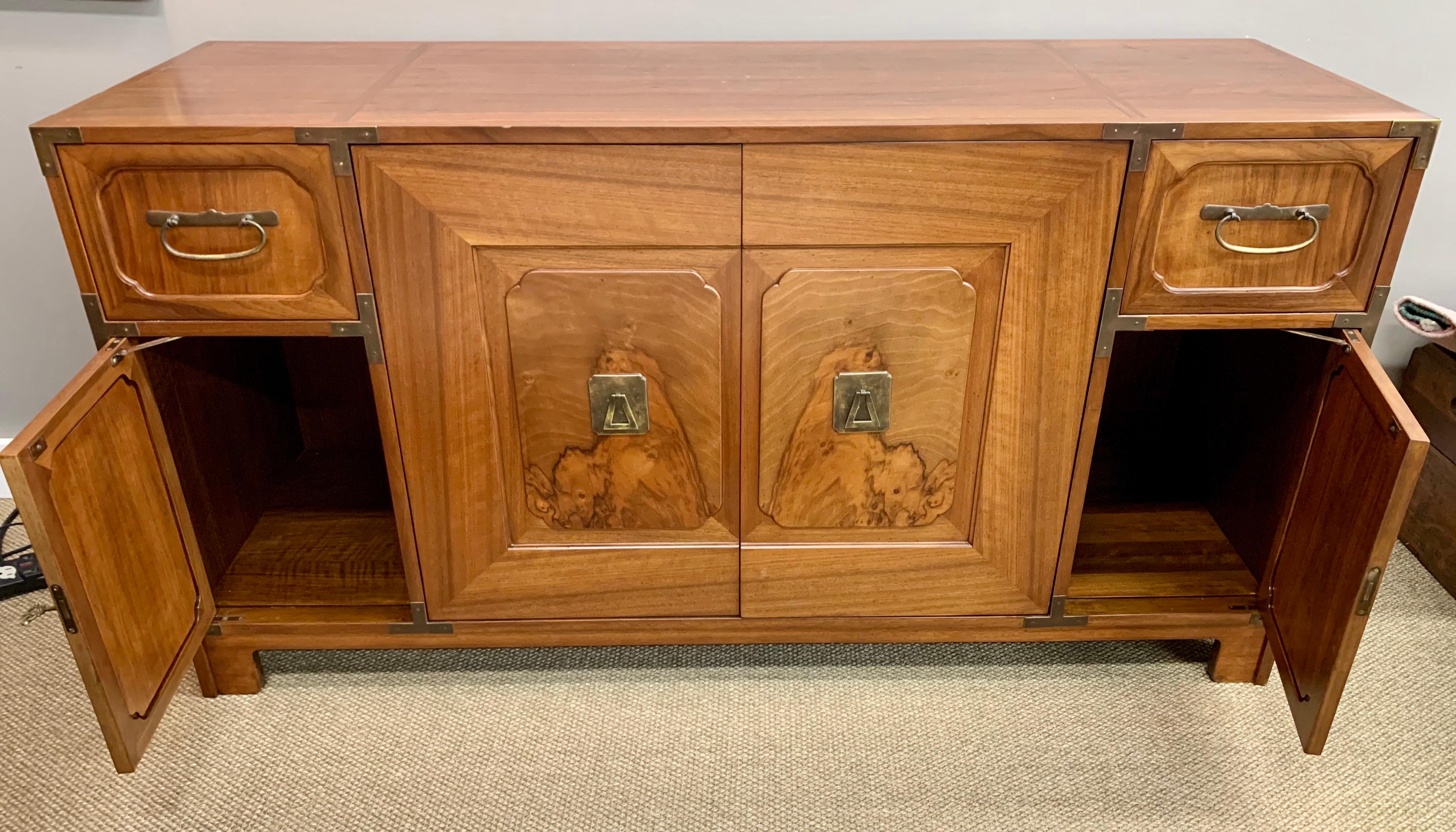 Brass Baker Furniture Asian Style Credenza Sideboard Buffet Cabinet