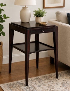Baker Furniture Barbara Barry Collection Mahogany Accent / End Table with Shelf