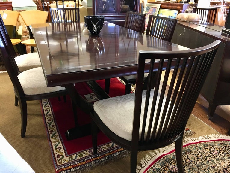 Baker Furniture Barbara Barry Collection Mahogany Rectangular Dining Table at 1stDibs