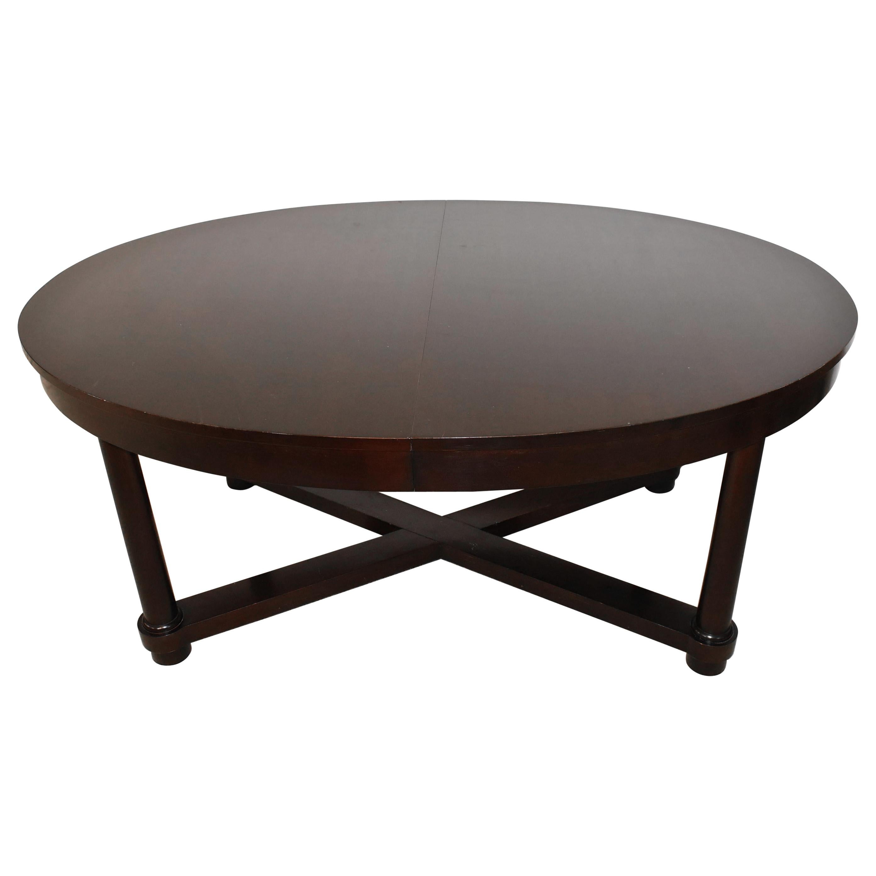 Baker Furniture Barbara Barry Collection Oval Table Espresso Finish X Base