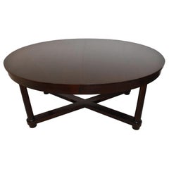 Baker Furniture Barbara Barry Collection Oval Table Espresso Finish X Base