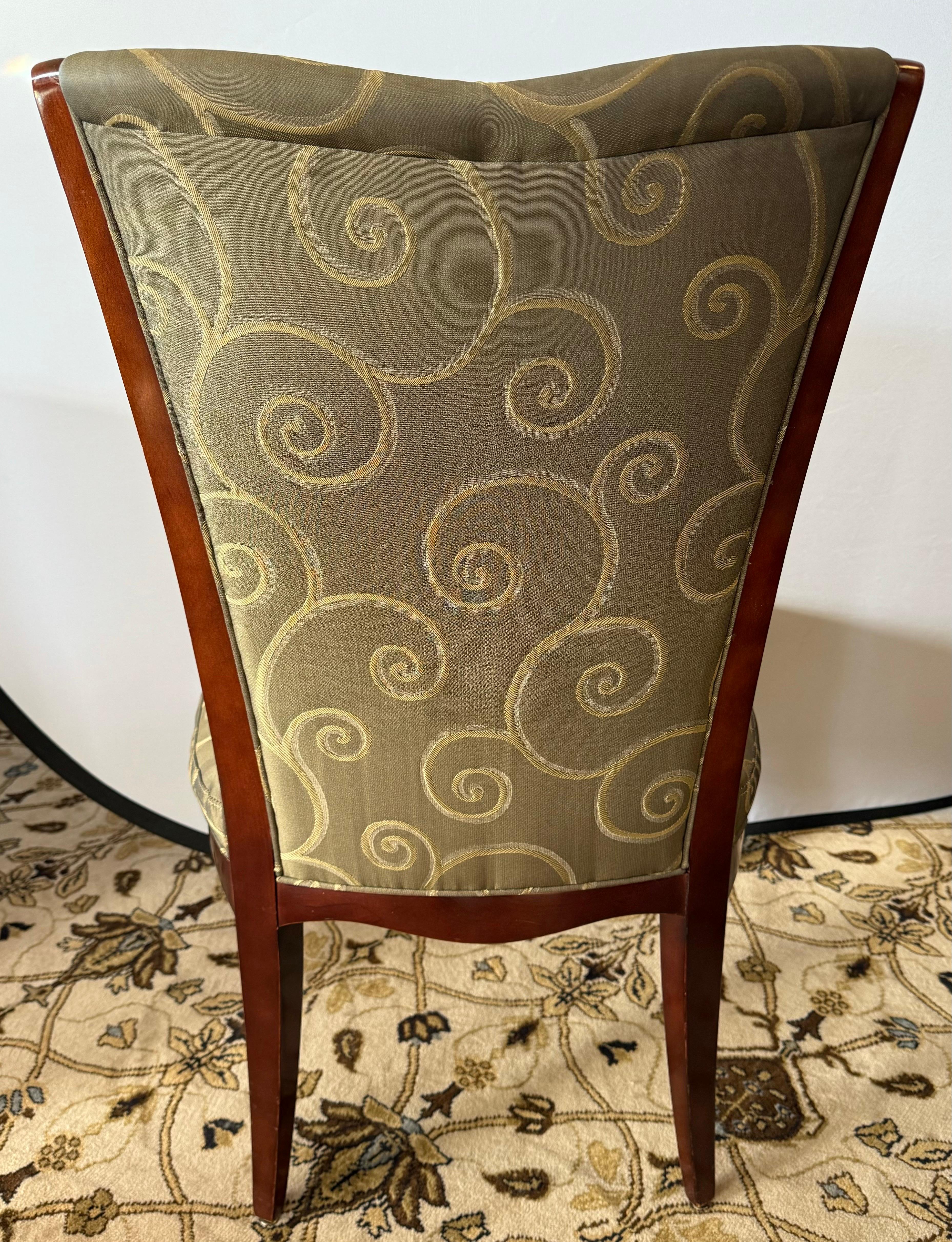 Fabric Baker Furniture Barbara Barry Designed Set of Eight Dining Chairs