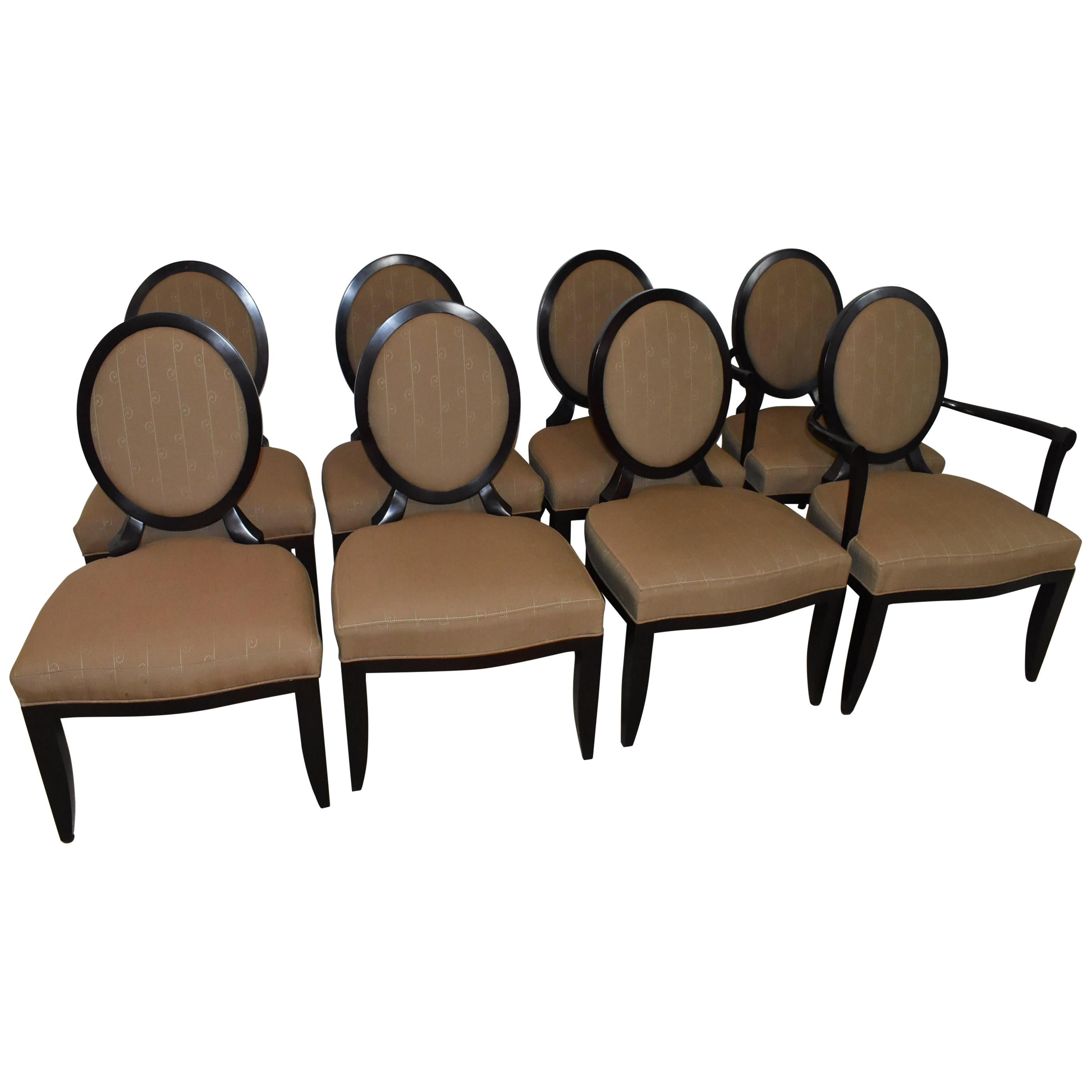 Baker Furniture Barbara Barry Eight "X" Back Chairs For Sale at 1stDibs