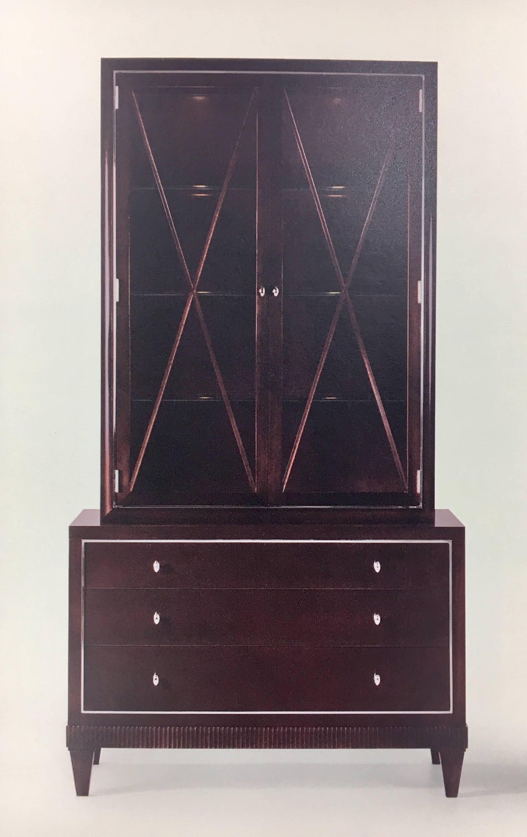 Baker Furniture Barbara Barry Glass Front Two PC Breakfront Sideboard at 1stDibs