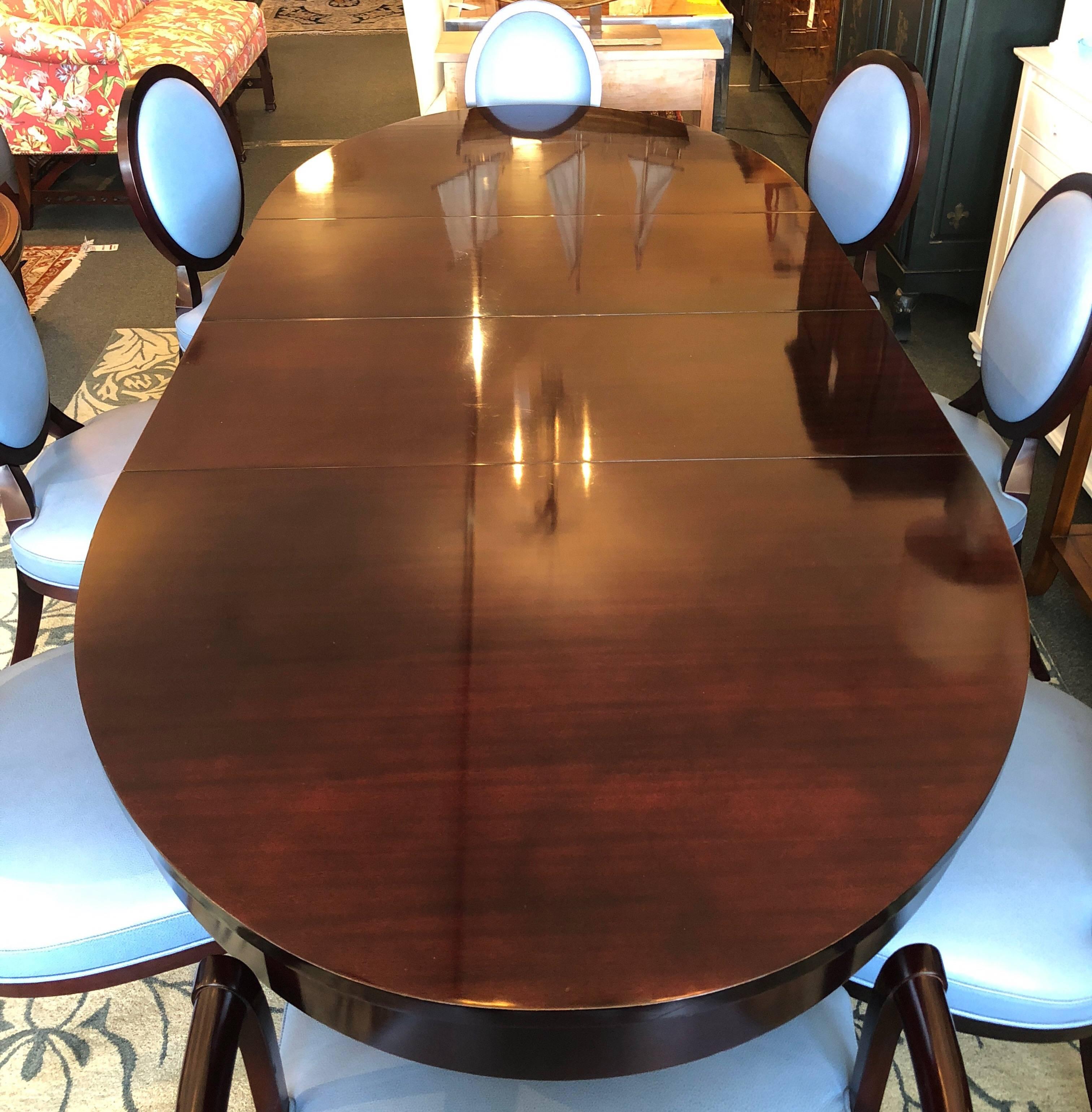 American Baker Furniture Barbara Barry Oval Dining Table and Chairs
