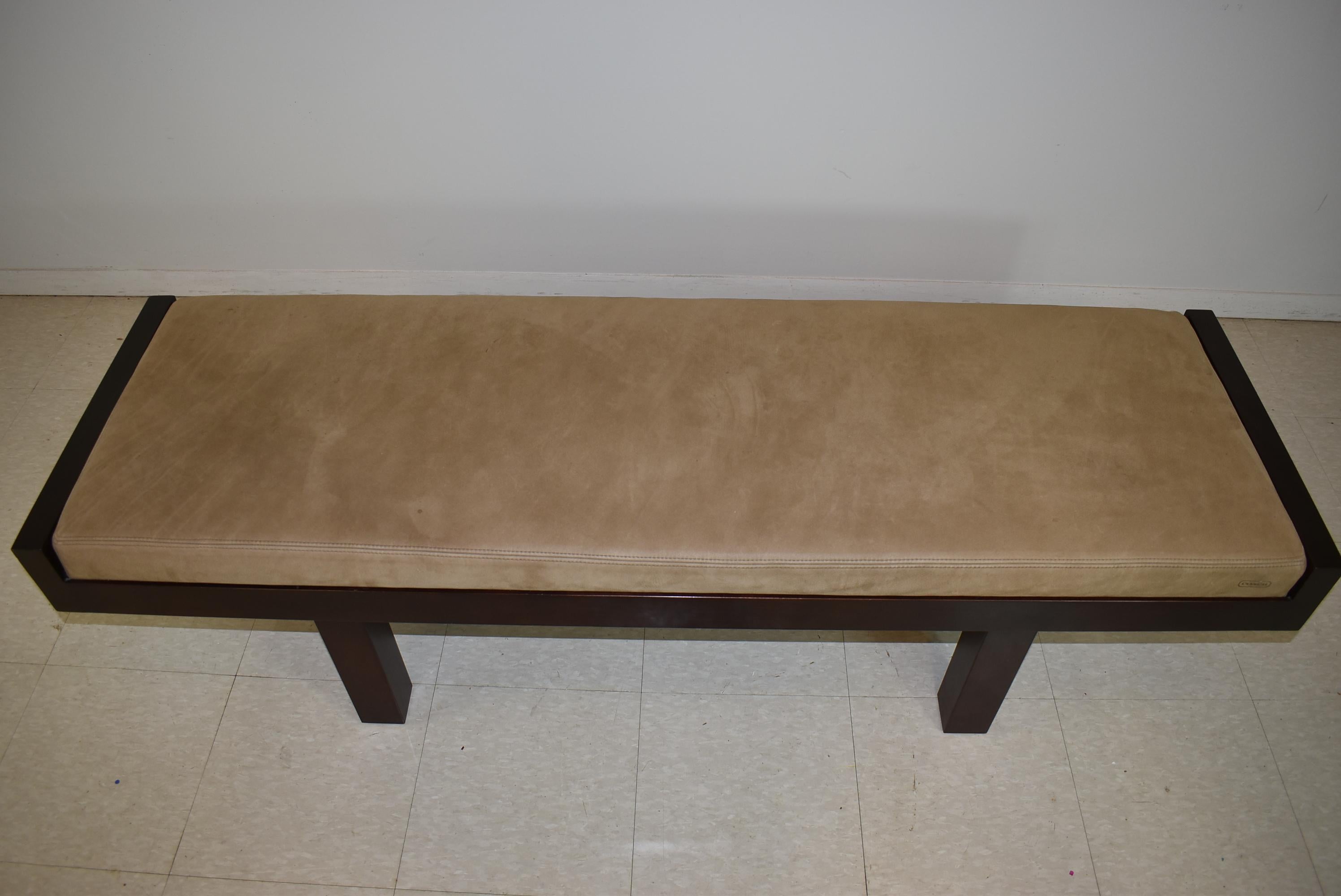 Modern Baker Furniture Bench Coach Leather Seat