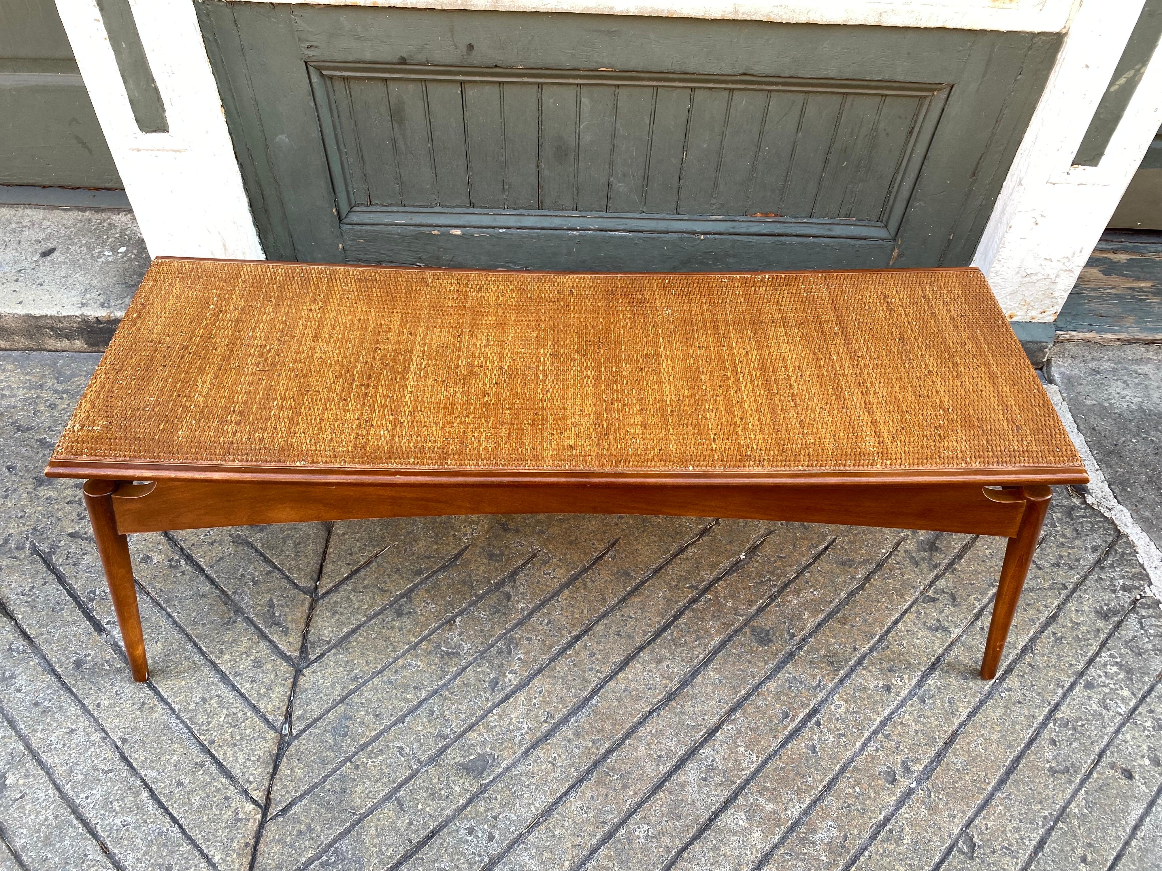 Late 20th Century Baker Furniture Bench with Caned Seat