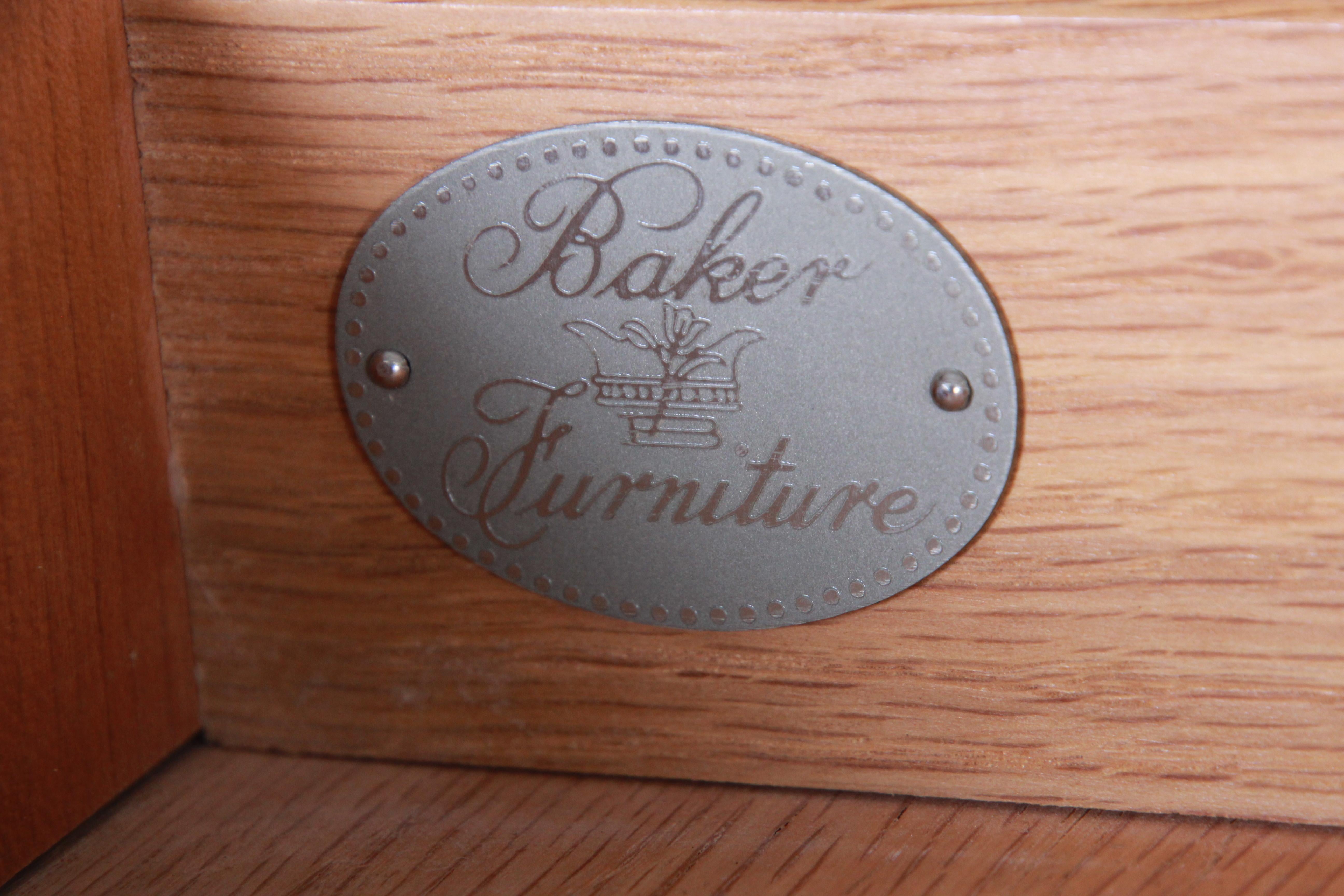 Baker Furniture Biedermeier Burl Wood and Primavera Highboy Chest of Drawers 6