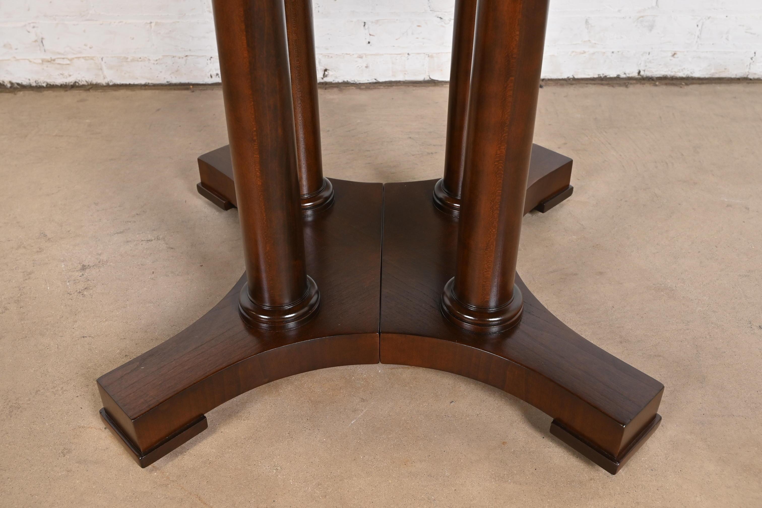 Baker Furniture Biedermeier Cherry Wood Pedestal Extension Dining Table 5