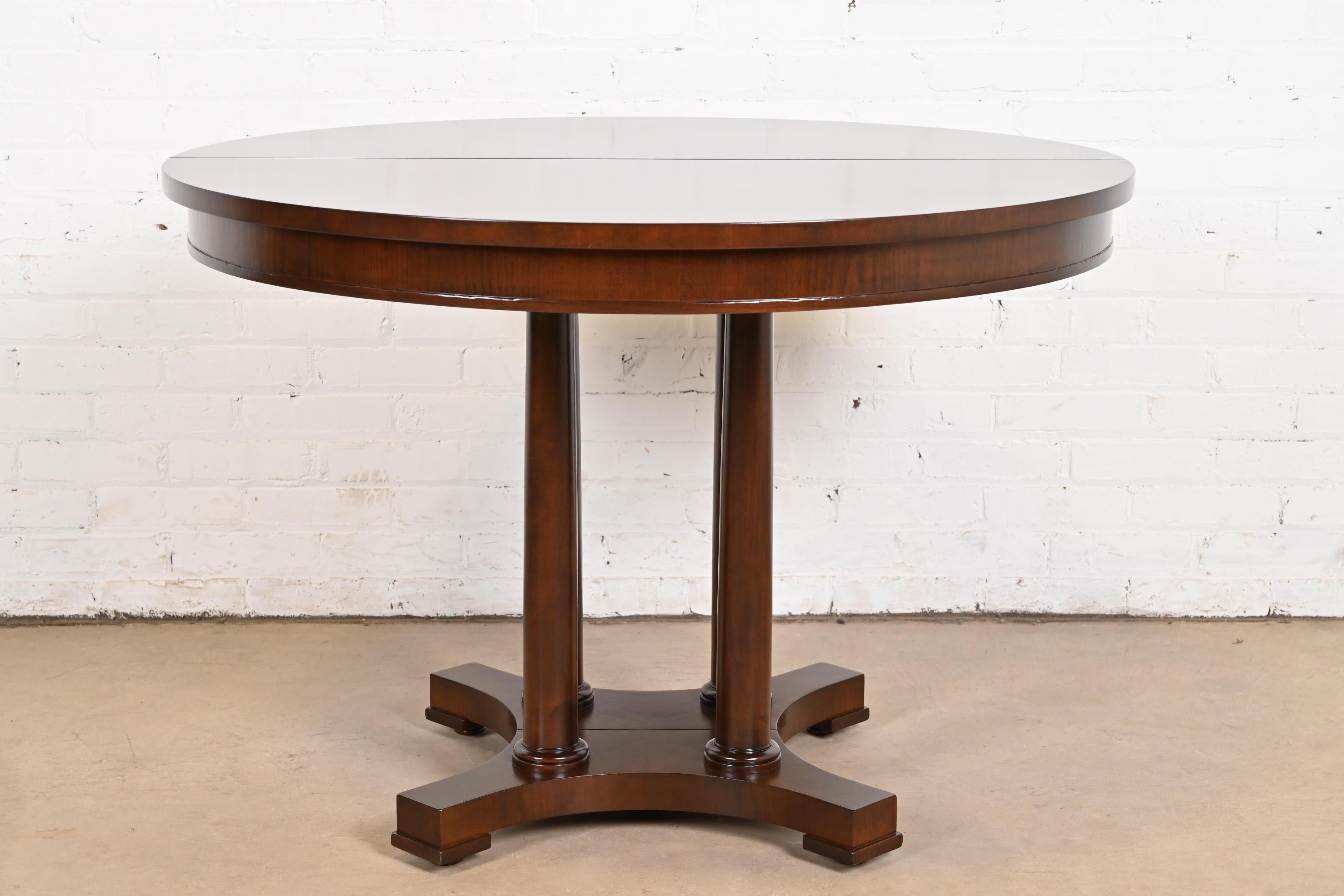 Baker Furniture Biedermeier Cherry Wood Pedestal Extension Dining Table 6
