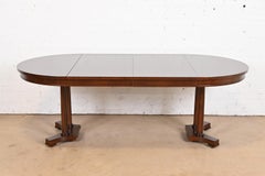 Baker Furniture Biedermeier Cherry Wood Pedestal Extension Dining Table