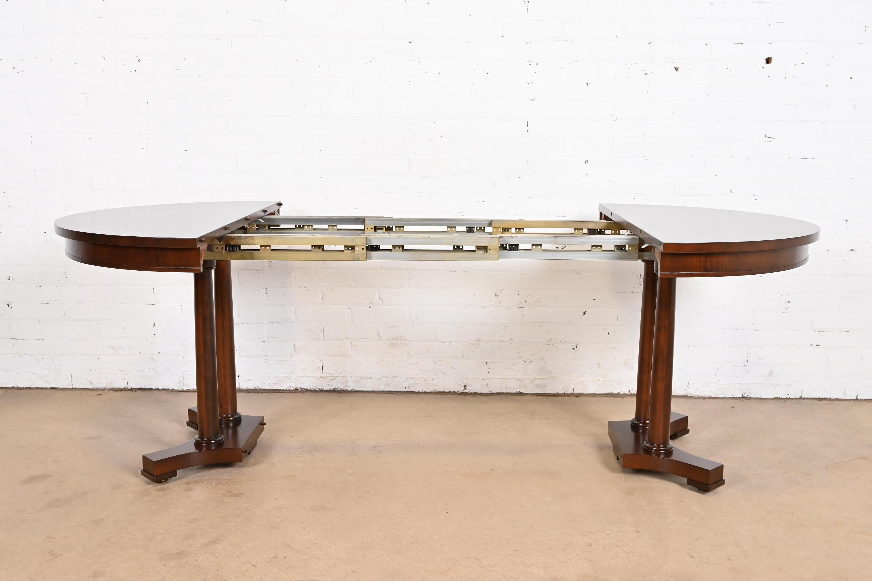 Baker Furniture Biedermeier Cherry Wood Pedestal Extension Dining Table 1