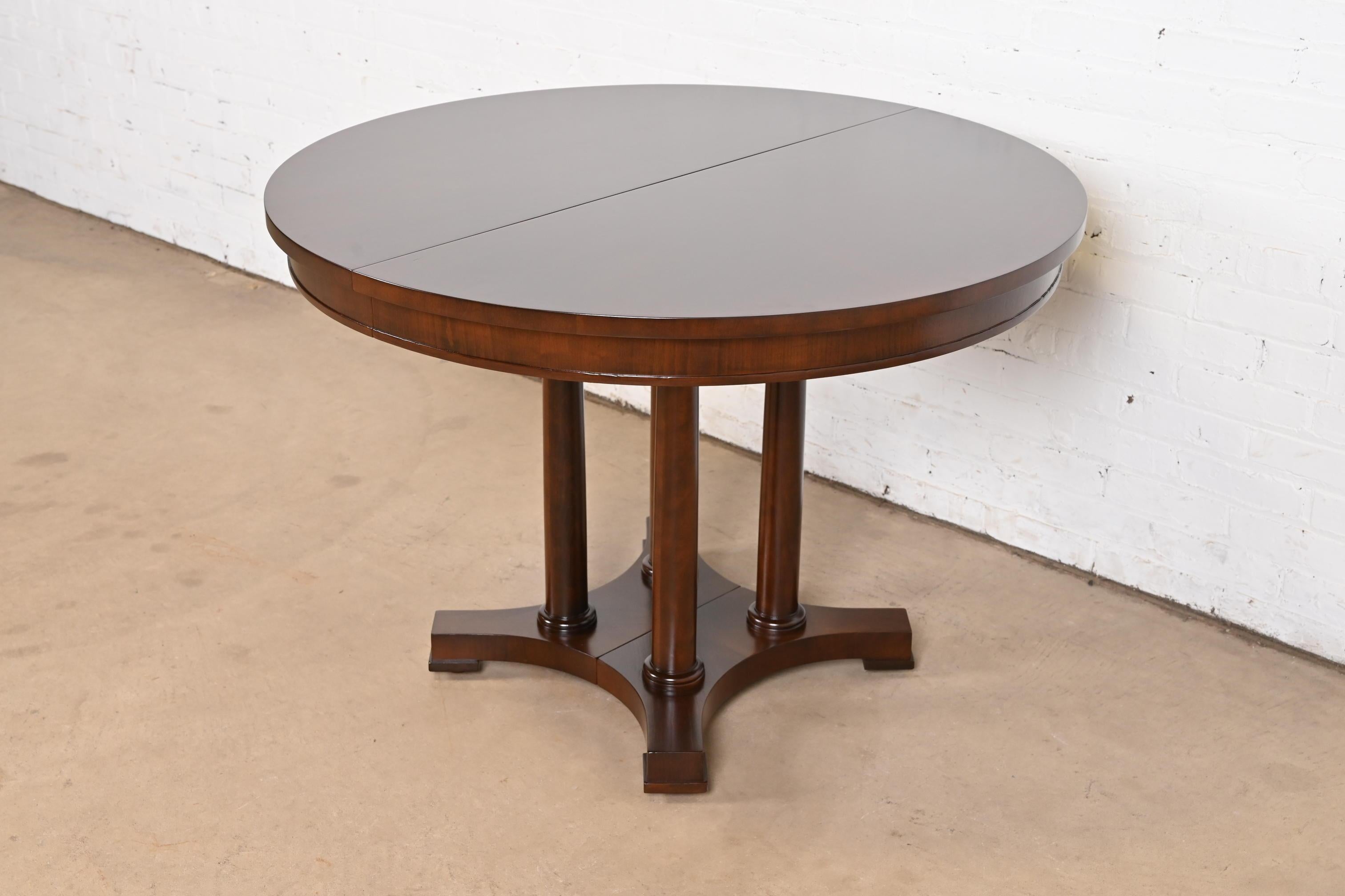 Baker Furniture Biedermeier Cherry Wood Pedestal Extension Dining Table 3