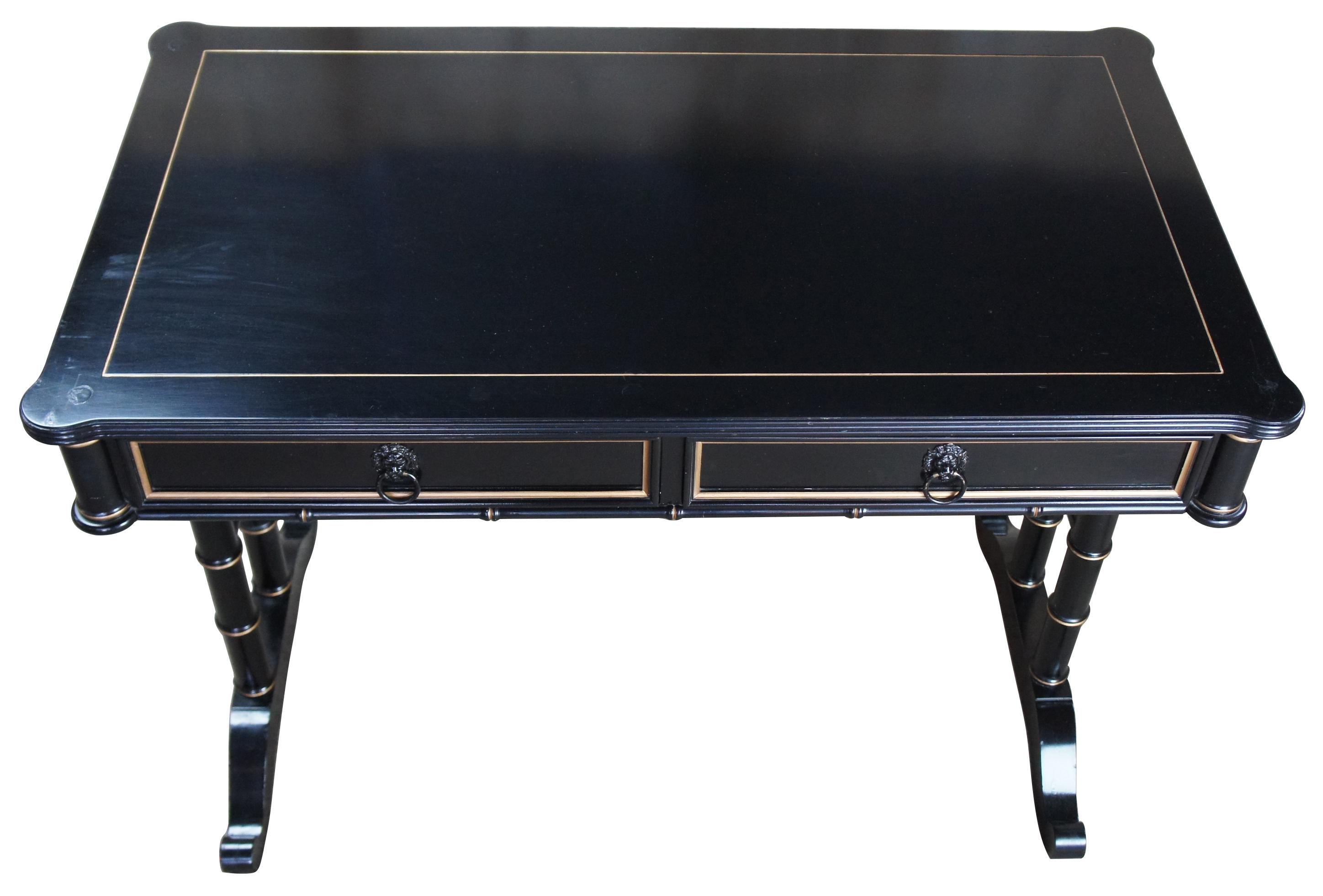 writing desk with gold accents