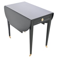 Baker Furniture Black Lacquered Pembroke Table