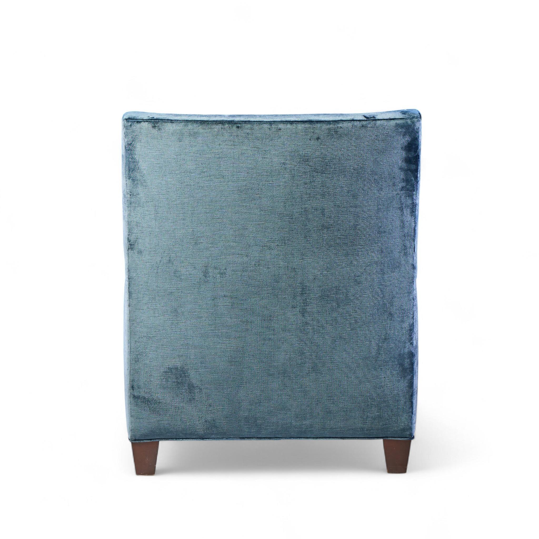 Baker Furniture Sessel aus blauem Samt (20. Jahrhundert) im Angebot