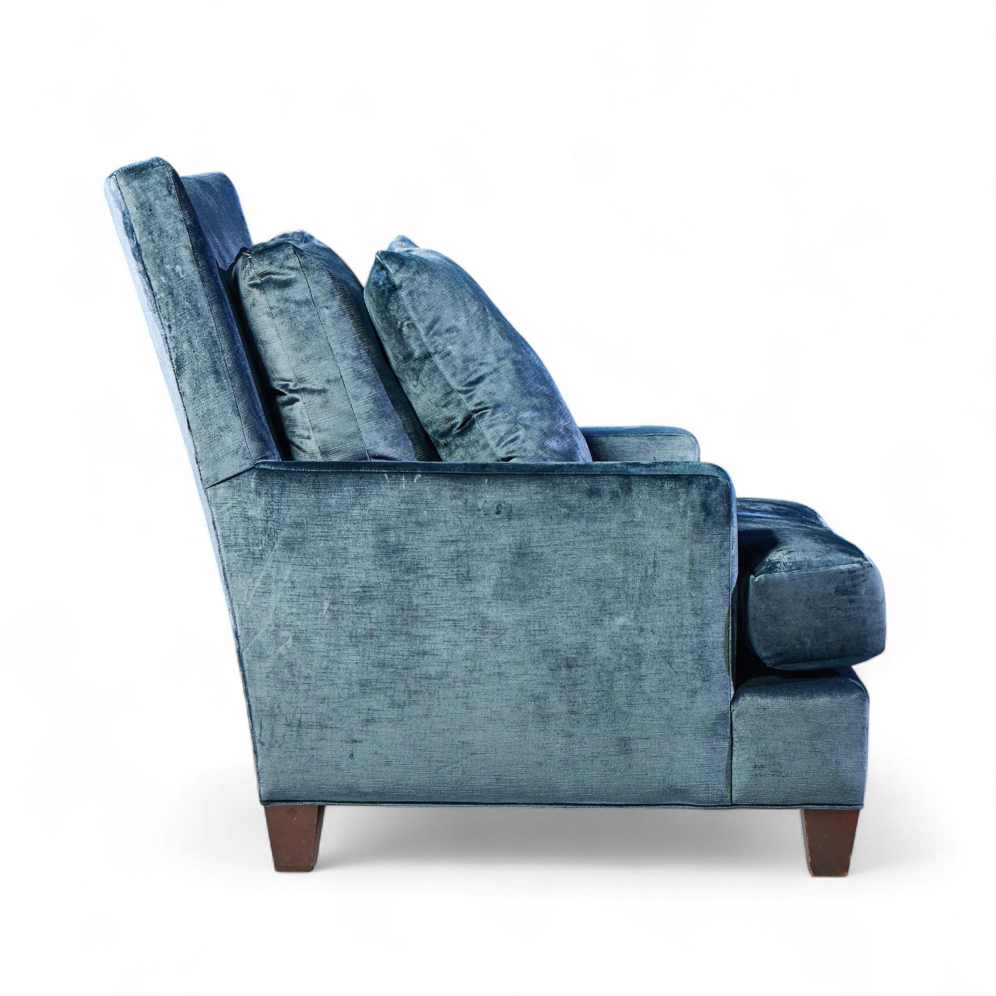 Baker Furniture Sessel aus blauem Samt im Angebot 2