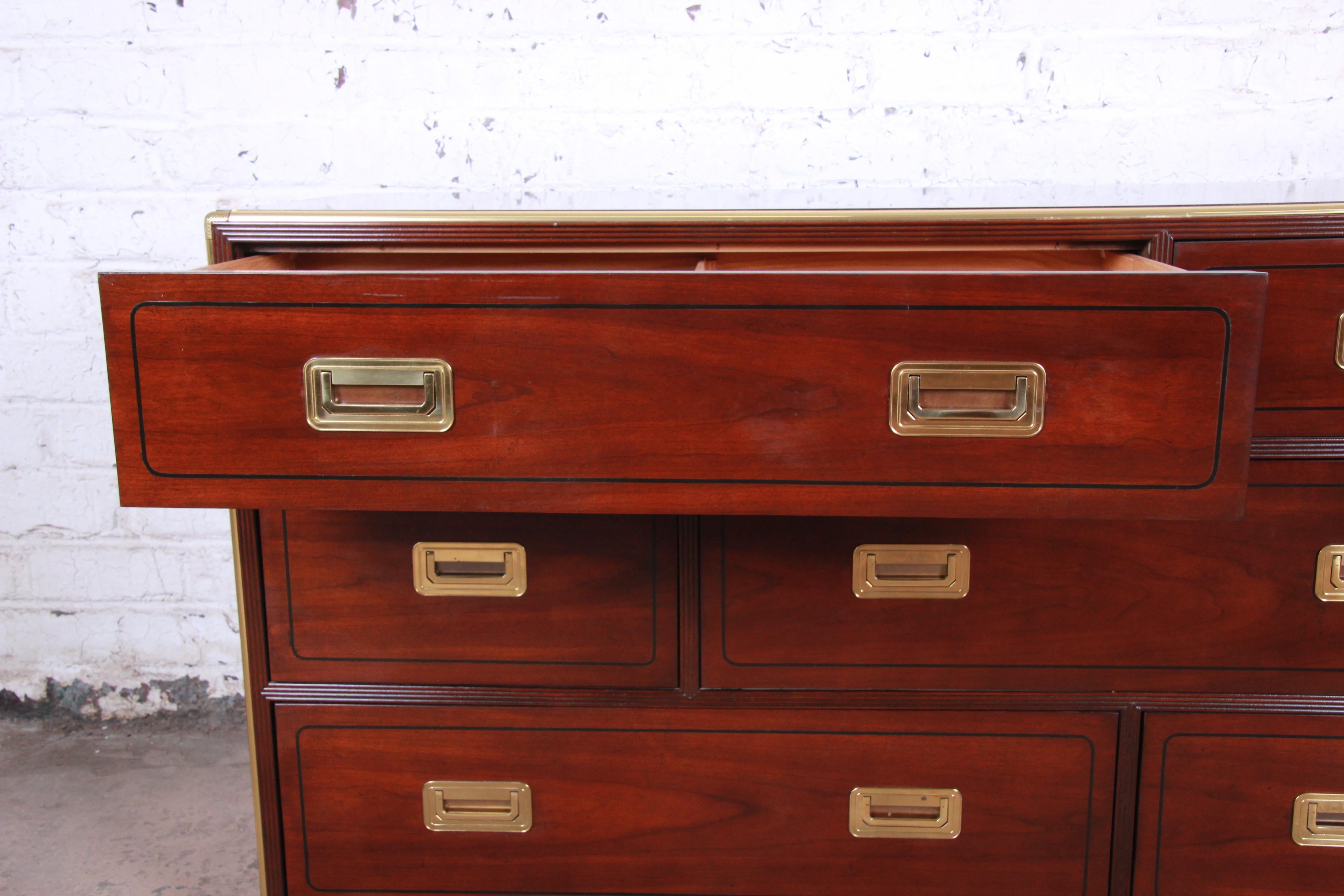 Baker Furniture Brass Campaign Style Long Dresser 1